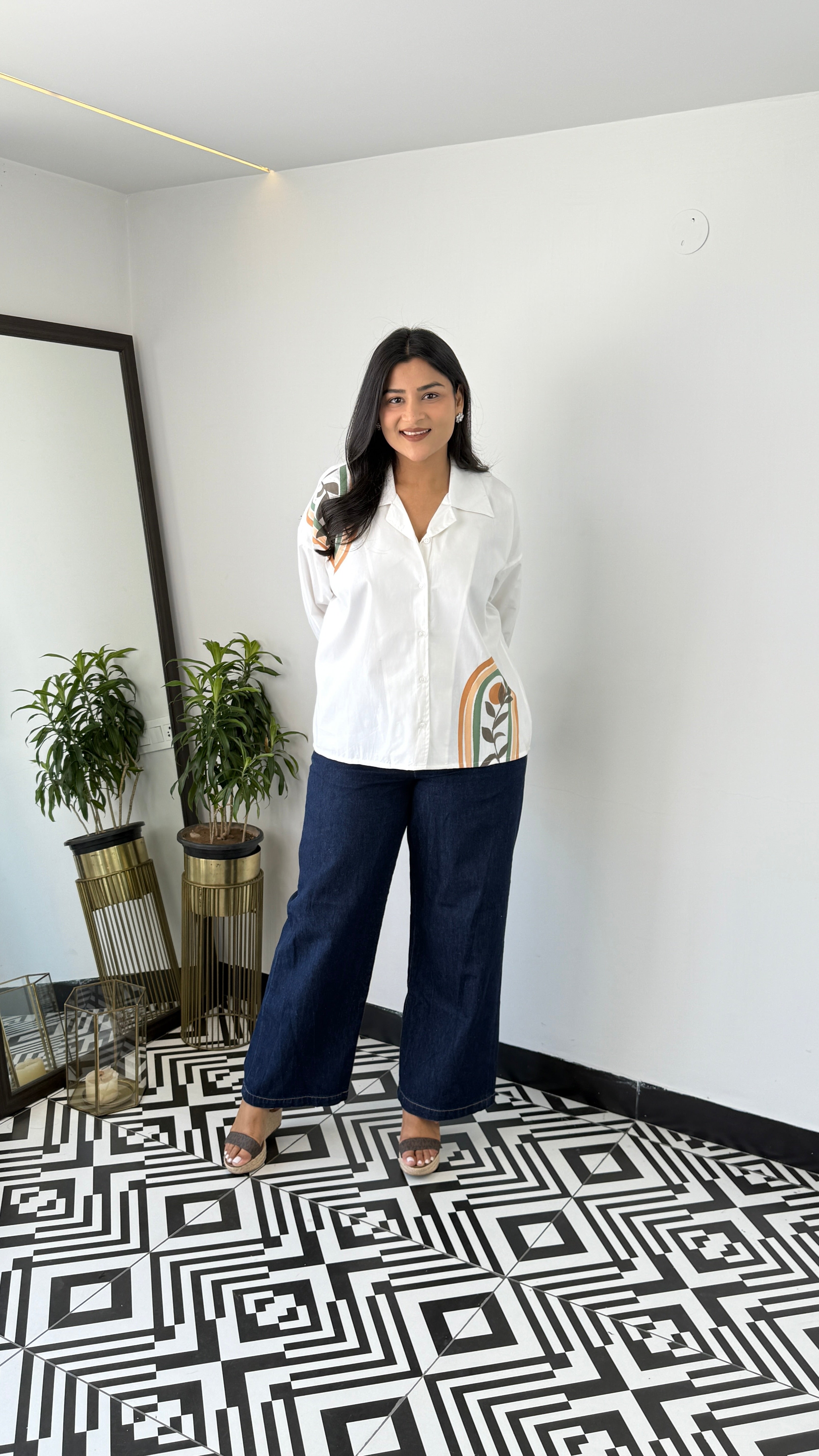 Hand Paint White Top