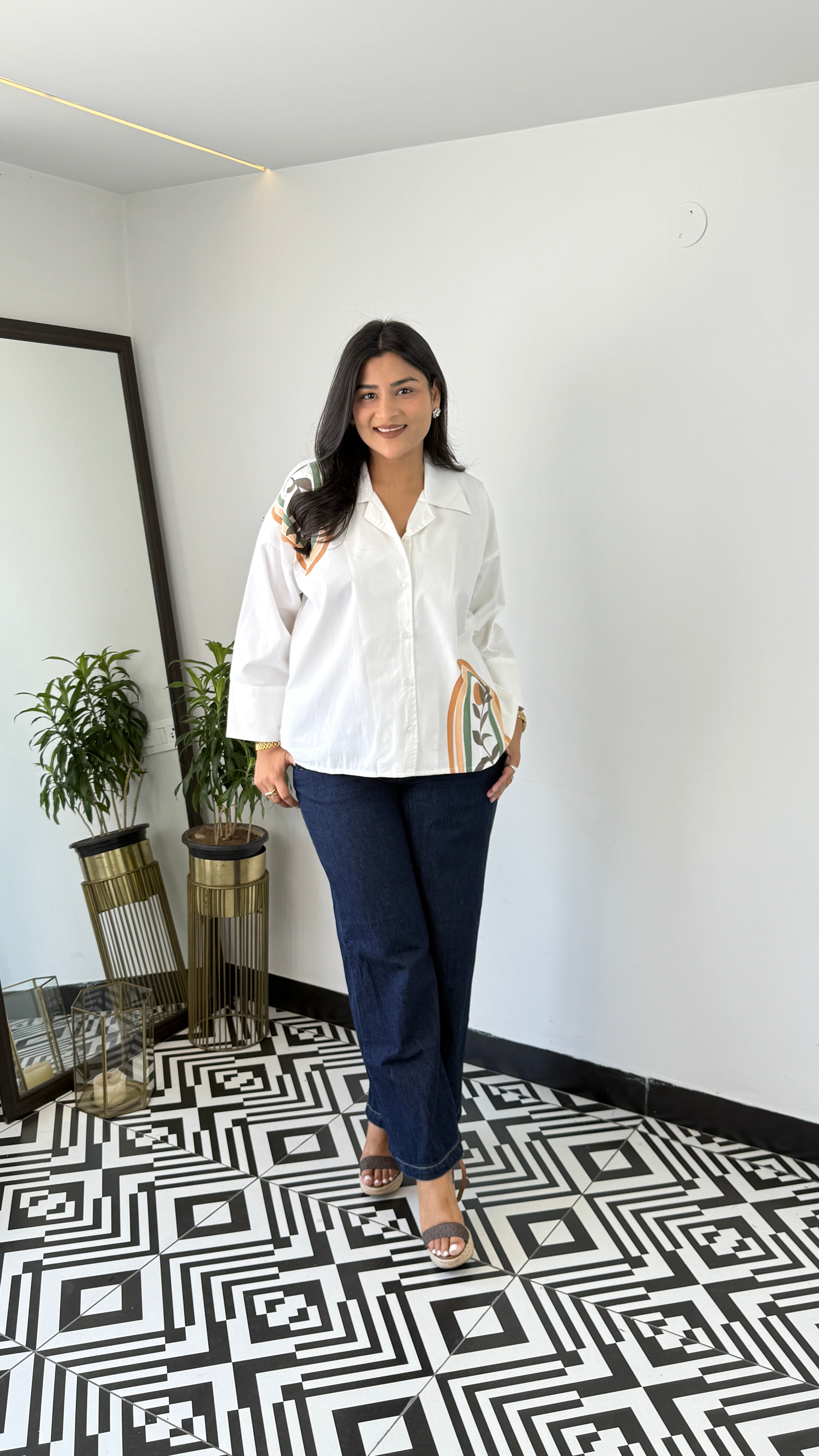 Hand Paint White Top