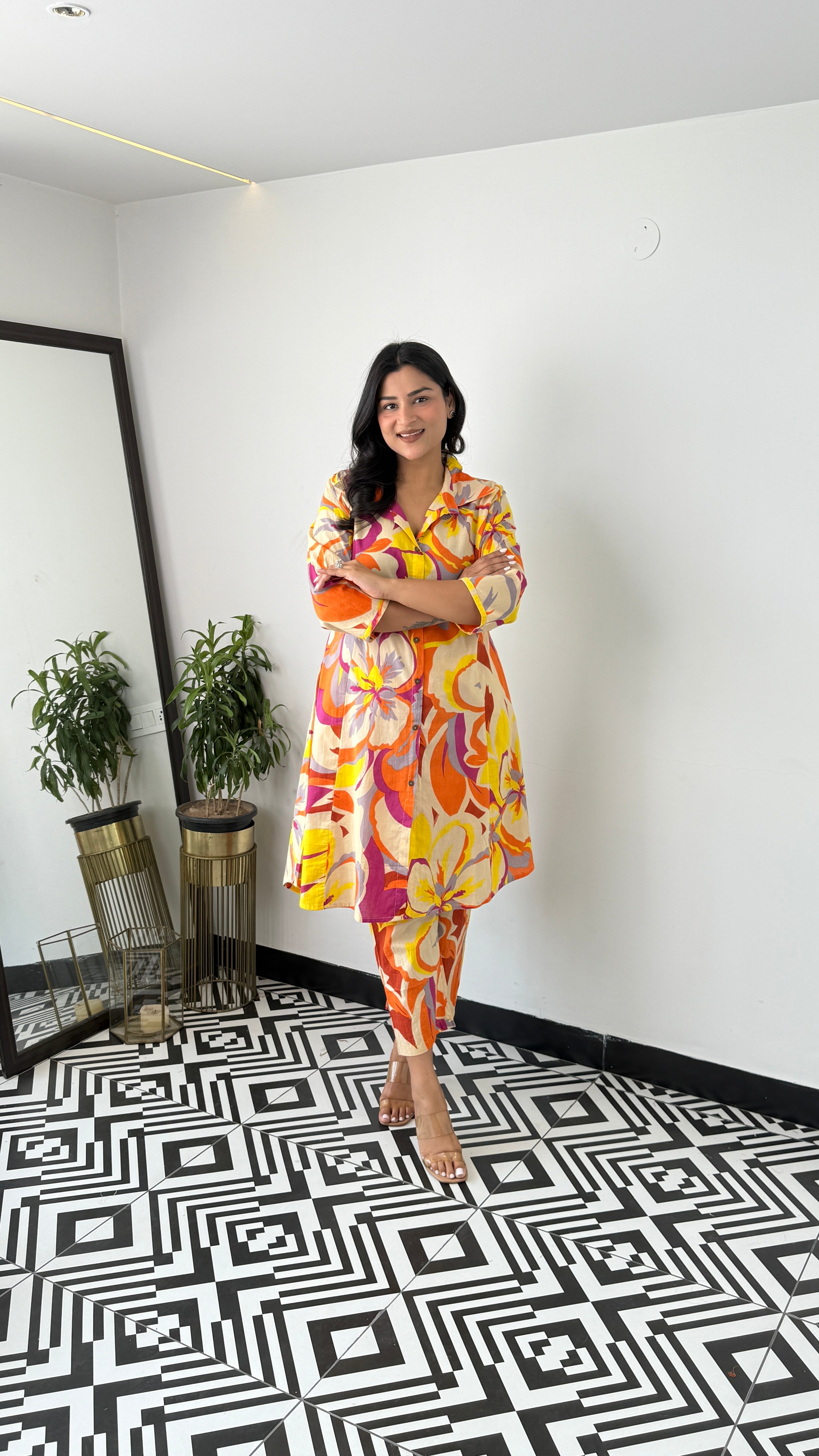 Orange Camouflage Cotton Cord Set