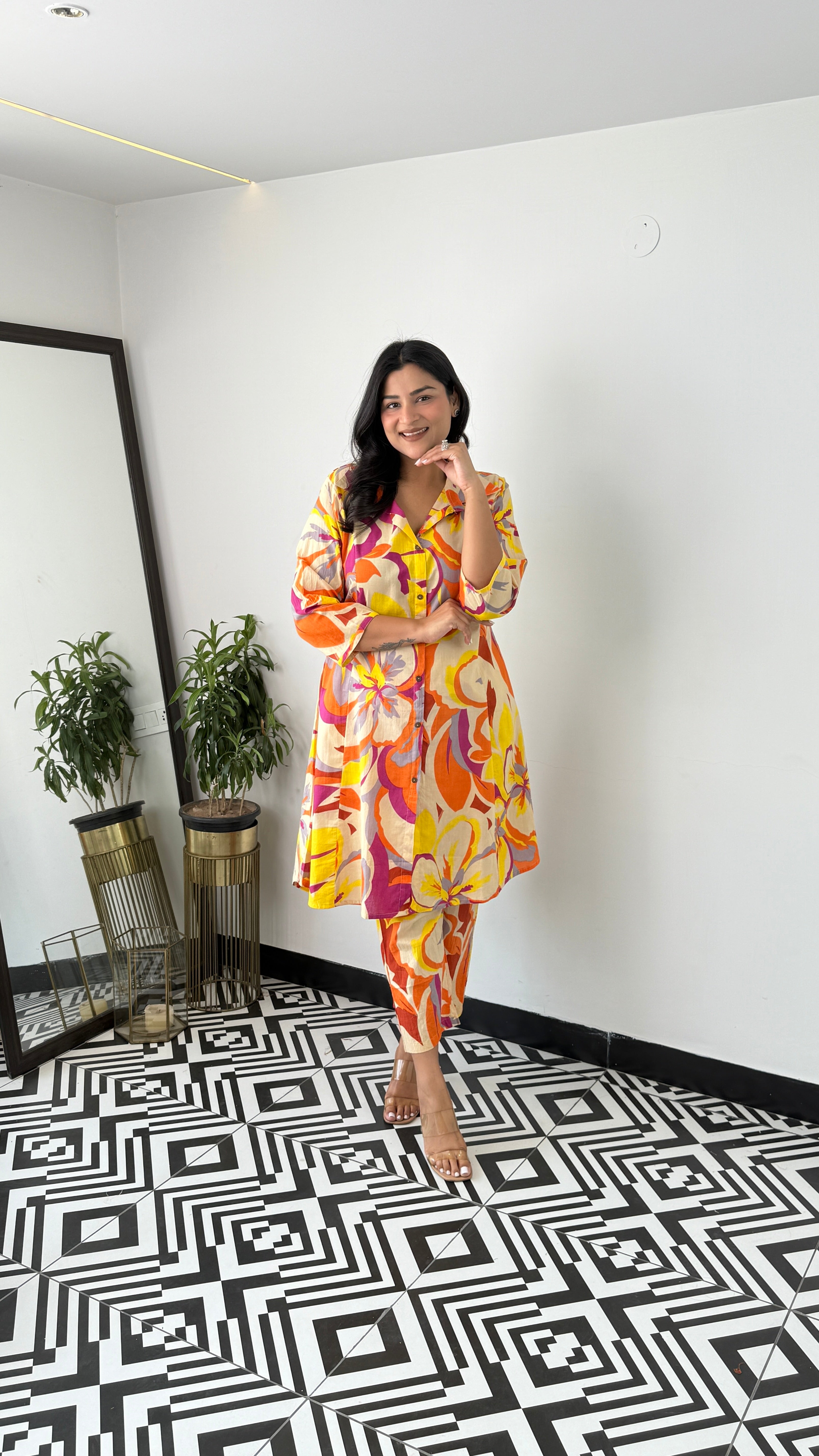 Orange Camouflage Cotton Cord Set