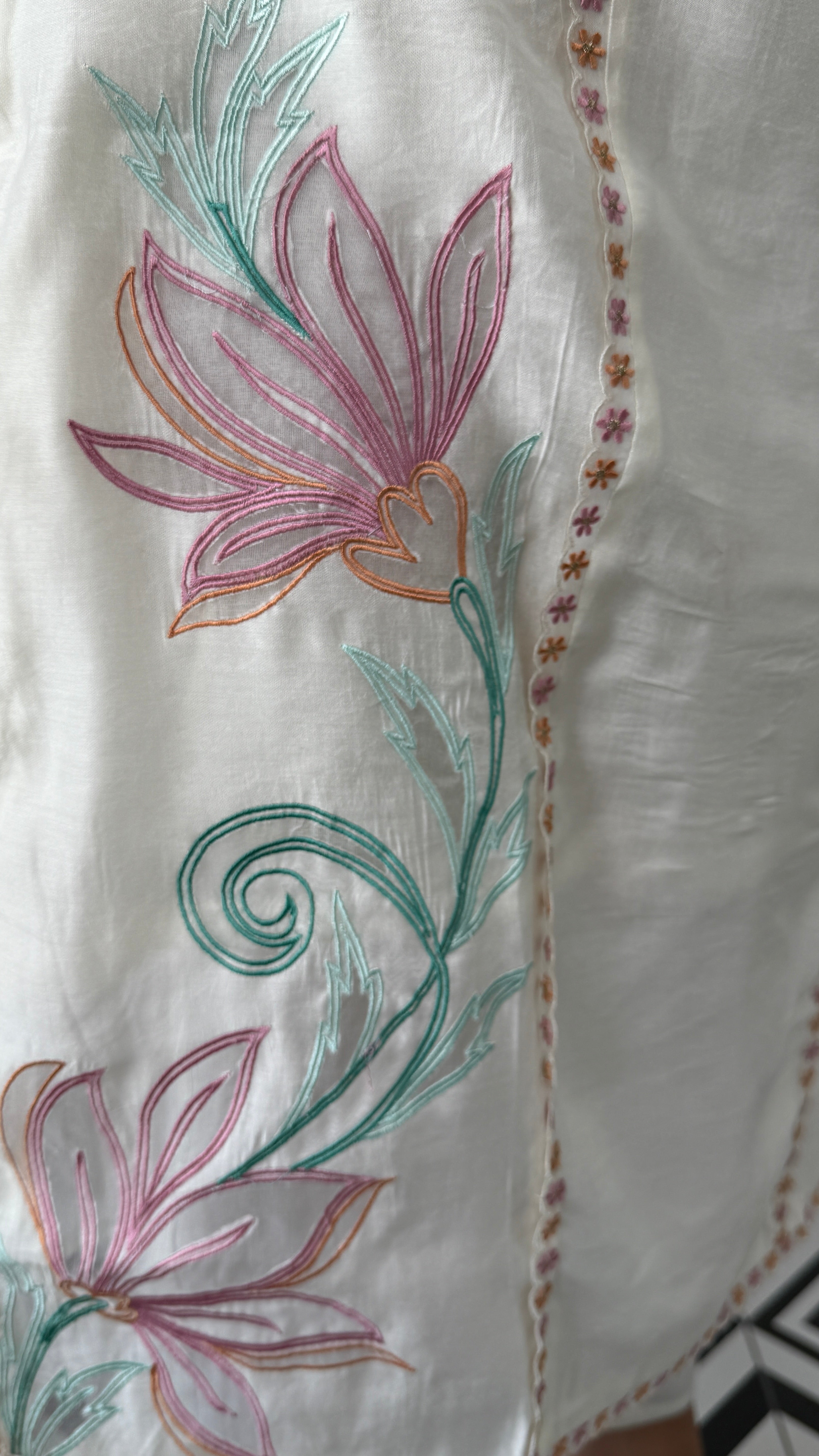 Cotton Organza Ivory Suit Set