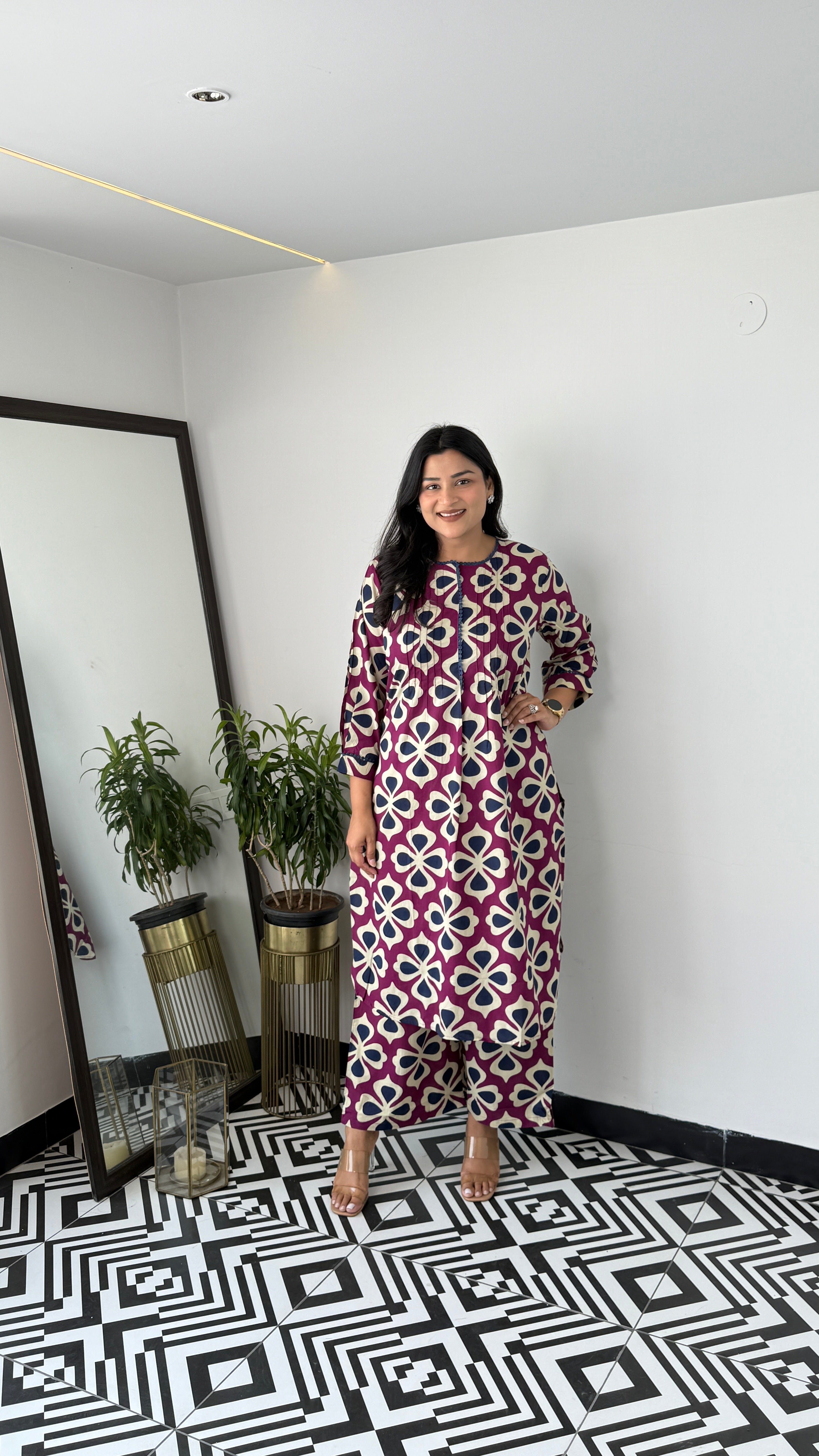 Clamp Purple Kurta Pants