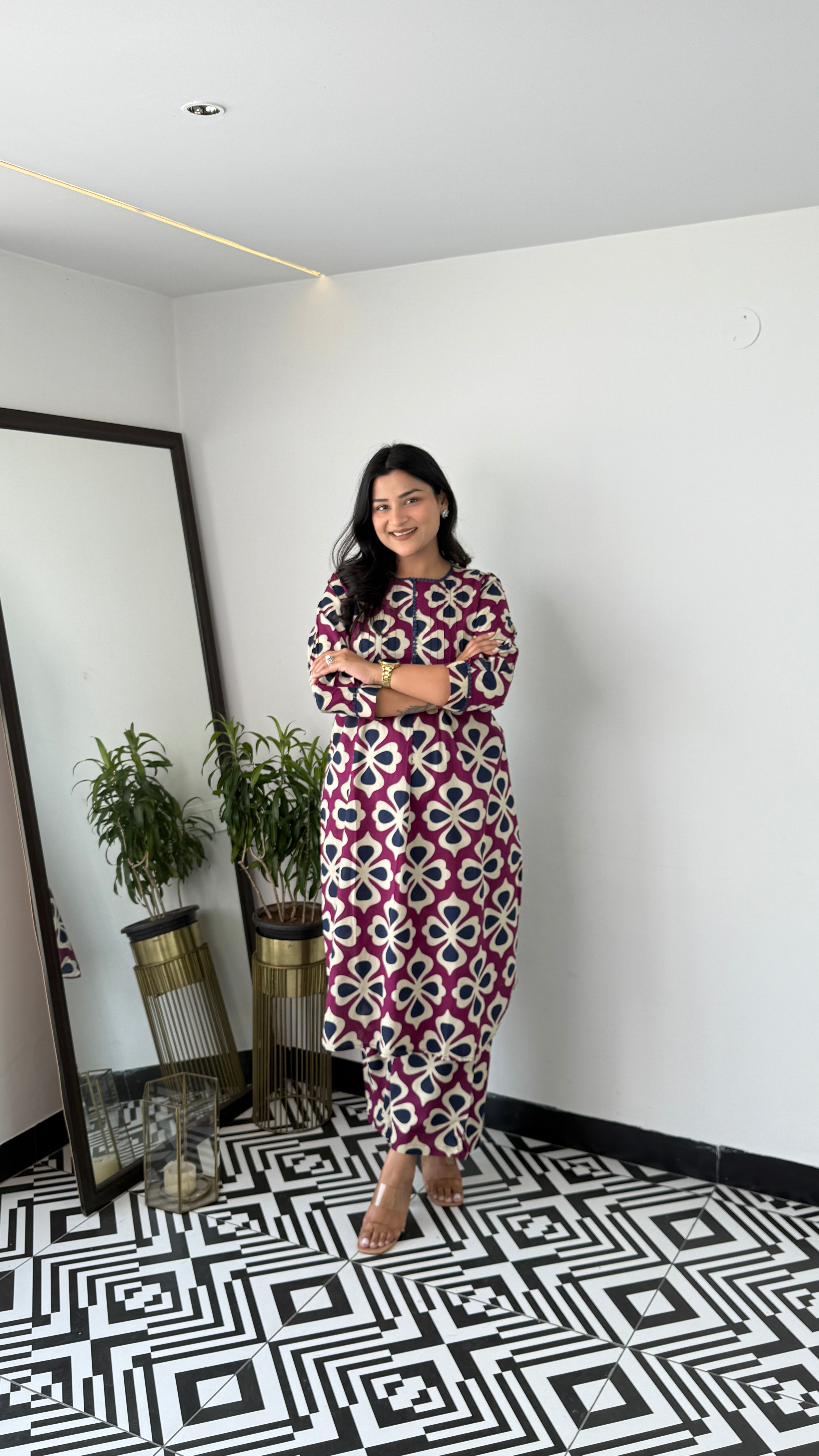 Clamp Purple Kurta Pants