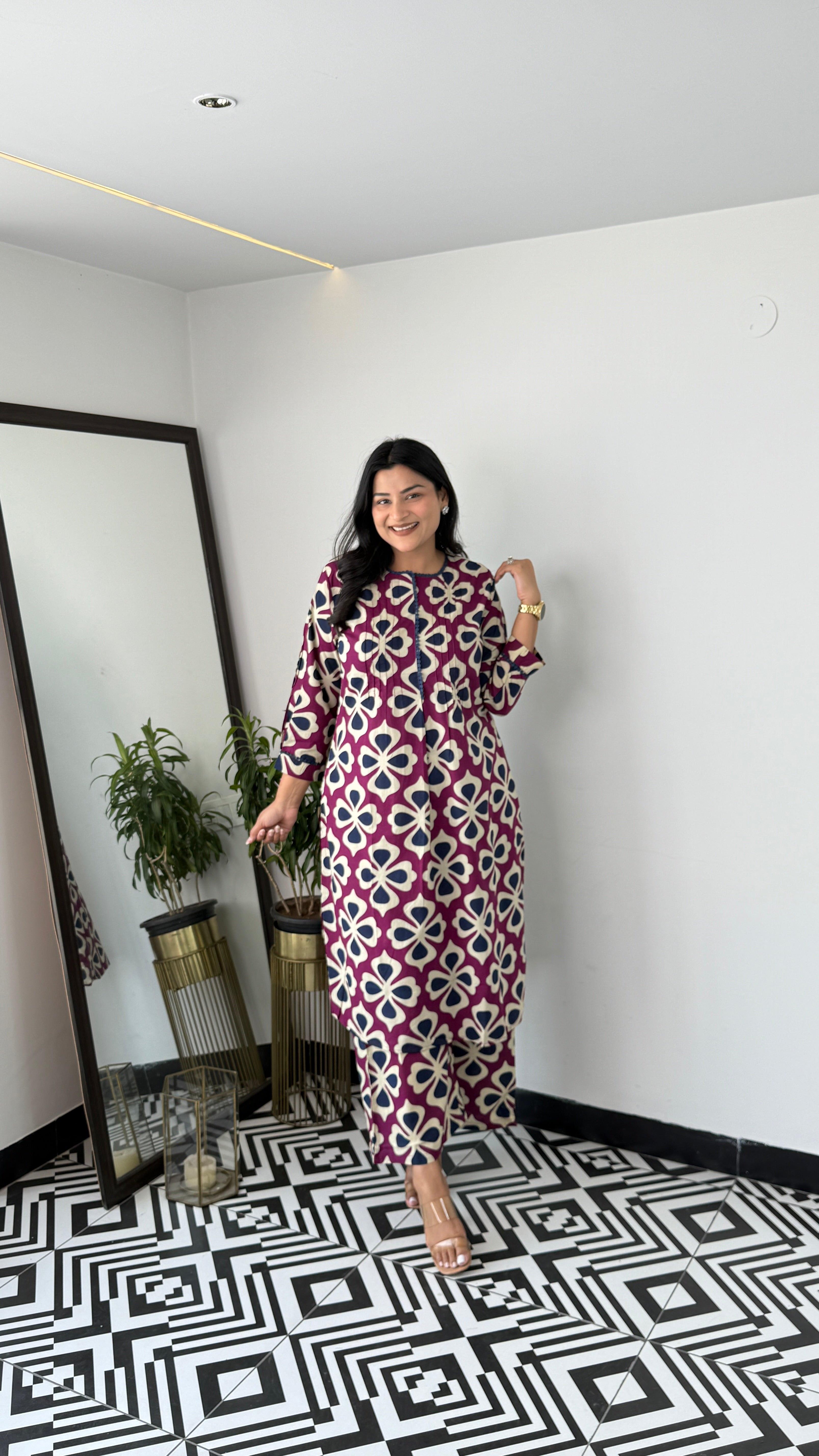 Clamp Purple Kurta Pants