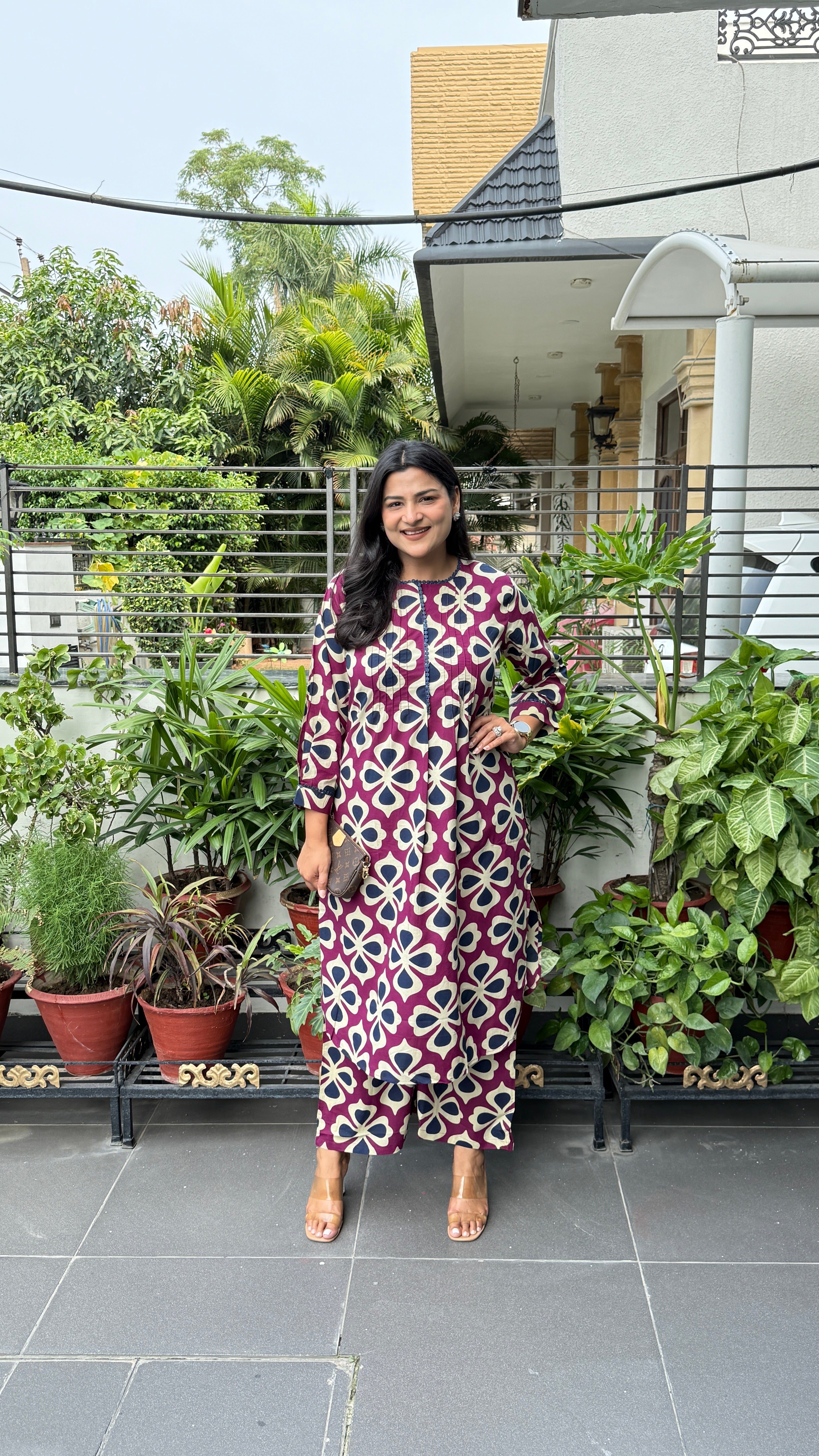 Clamp Purple Kurta Pants