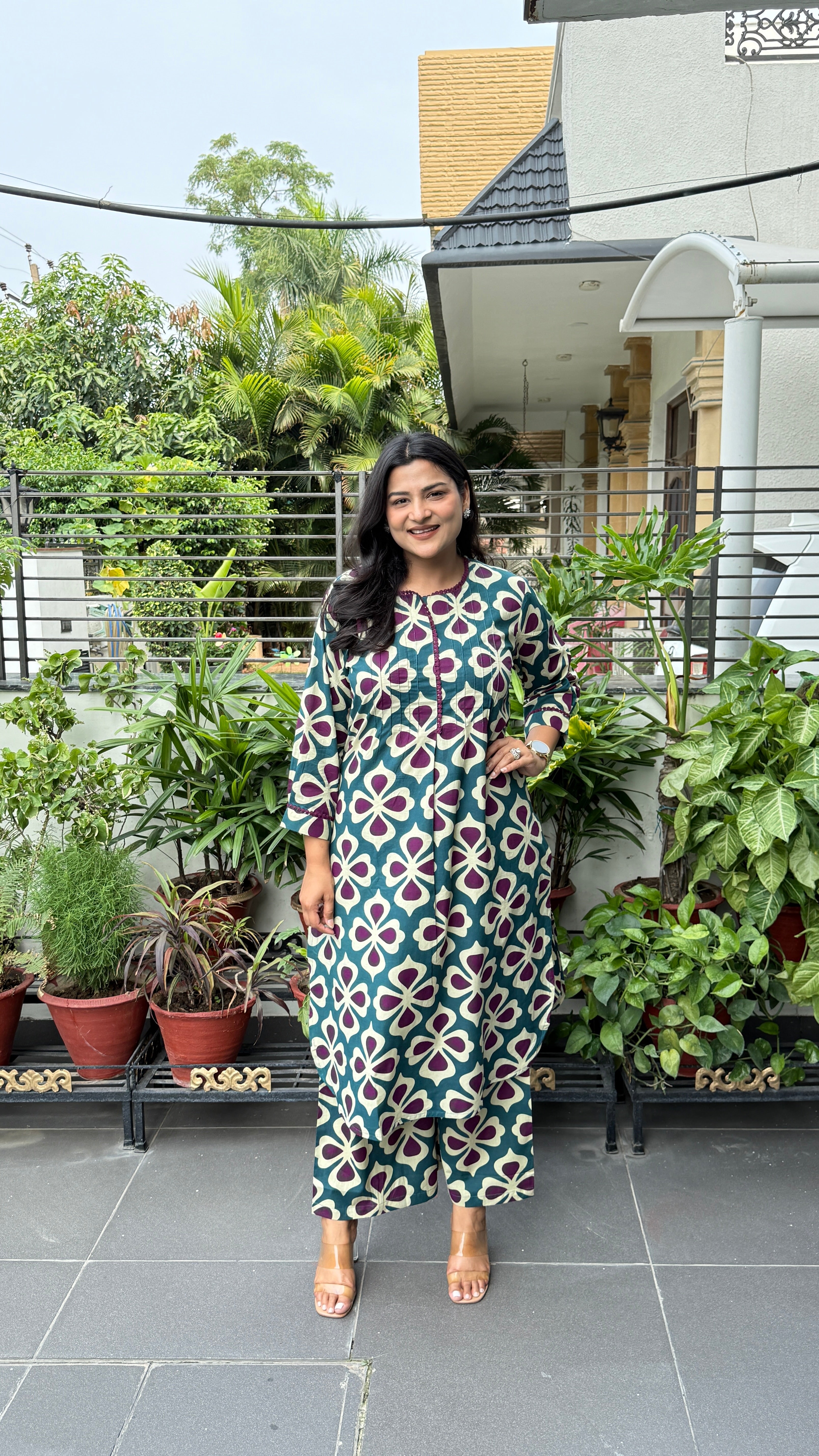 Clamp Turquoise Kurta Pants