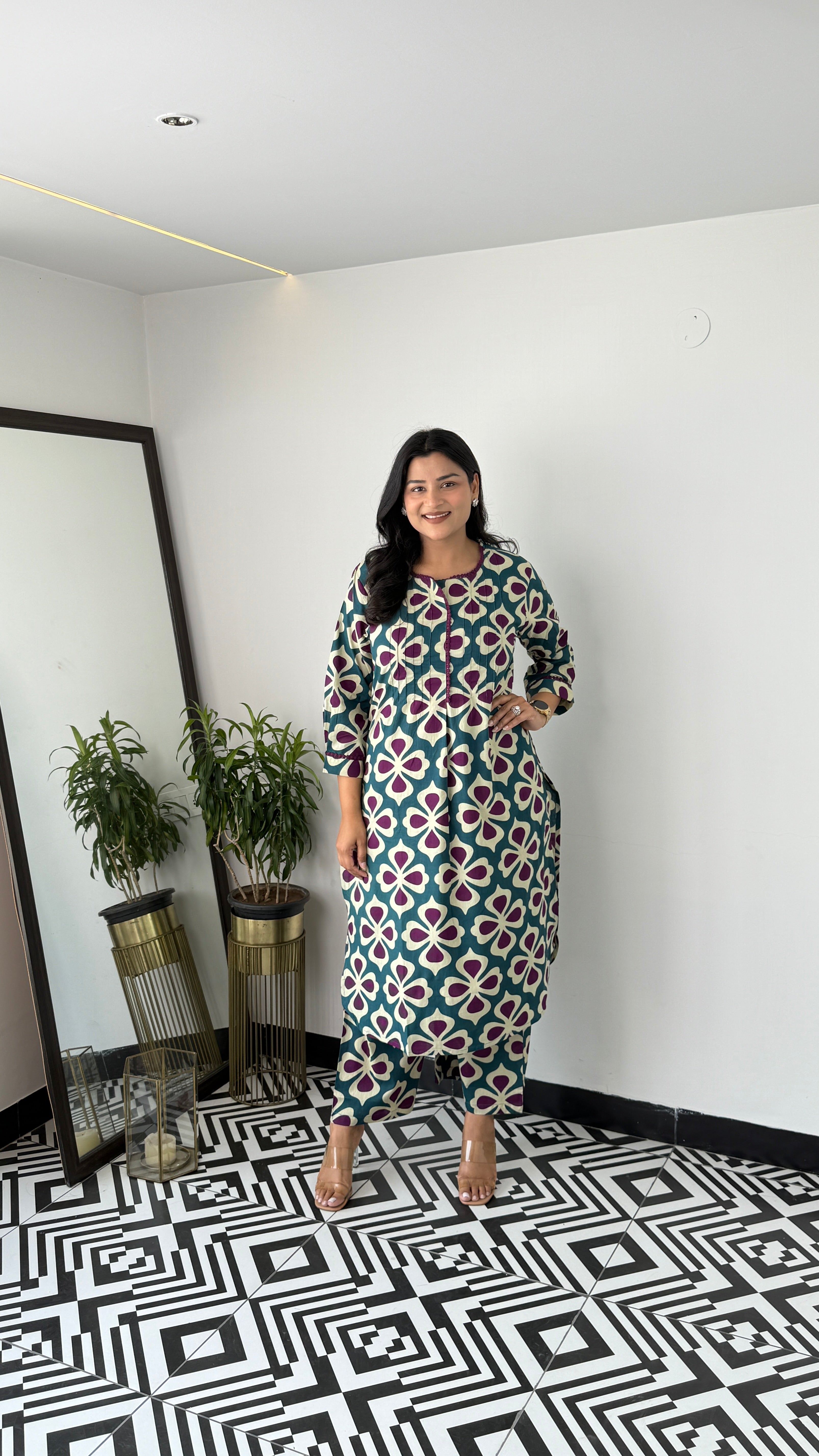 Clamp Turquoise Kurta Pants