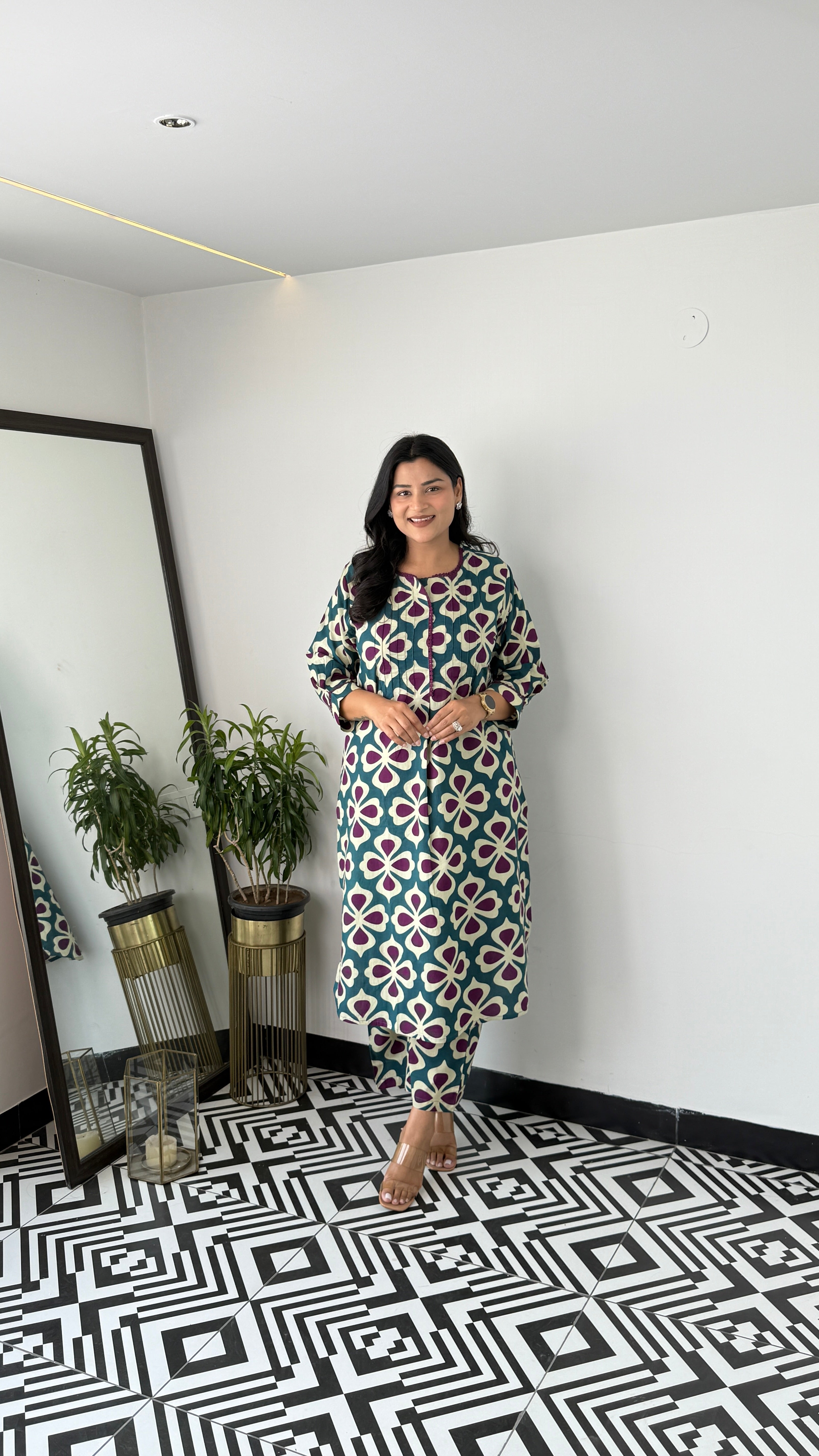 Clamp Turquoise Kurta Pants