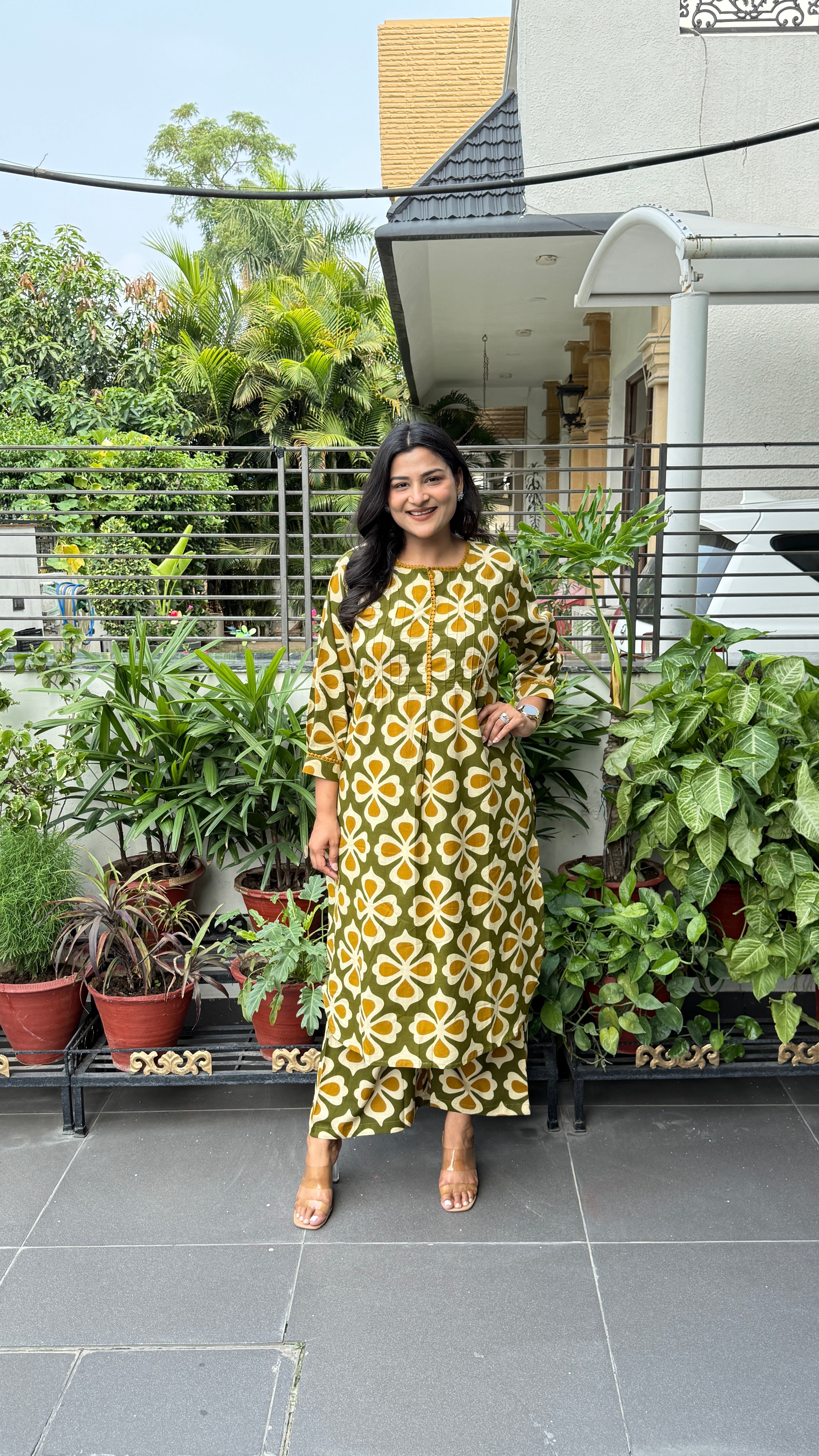 Clamp Green Kurta Pants