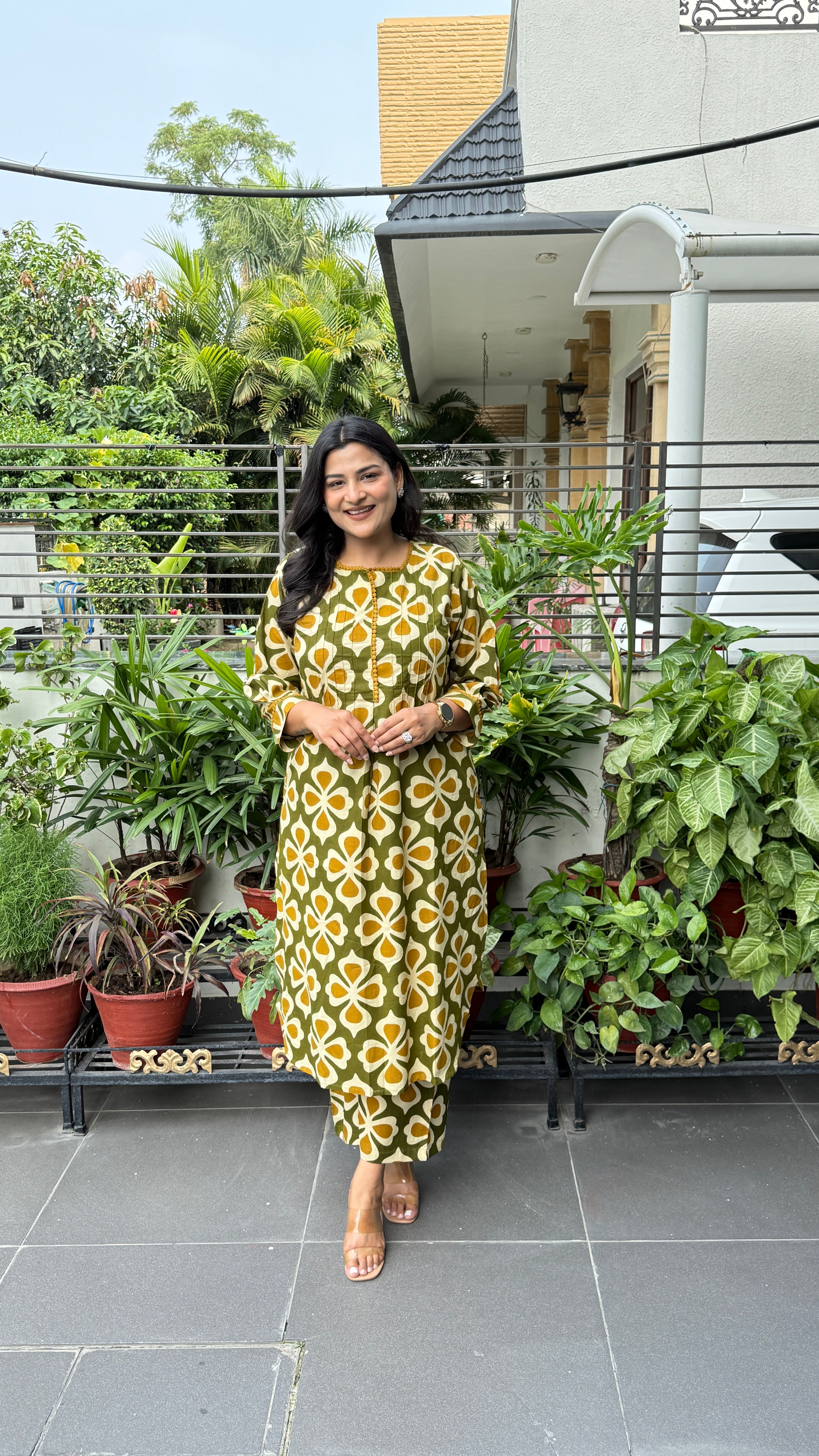 Clamp Green Kurta Pants