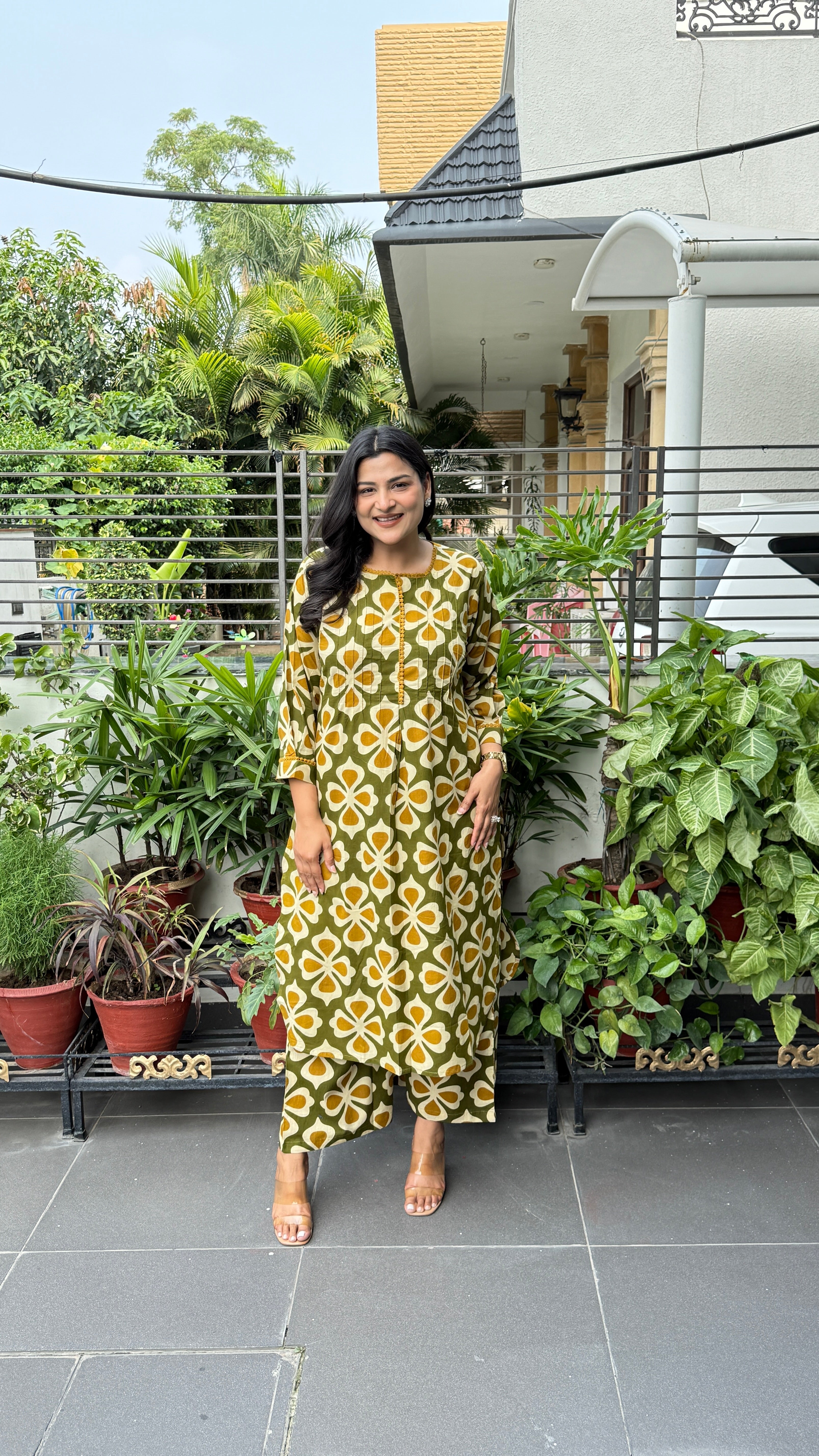 Clamp Green Kurta Pants