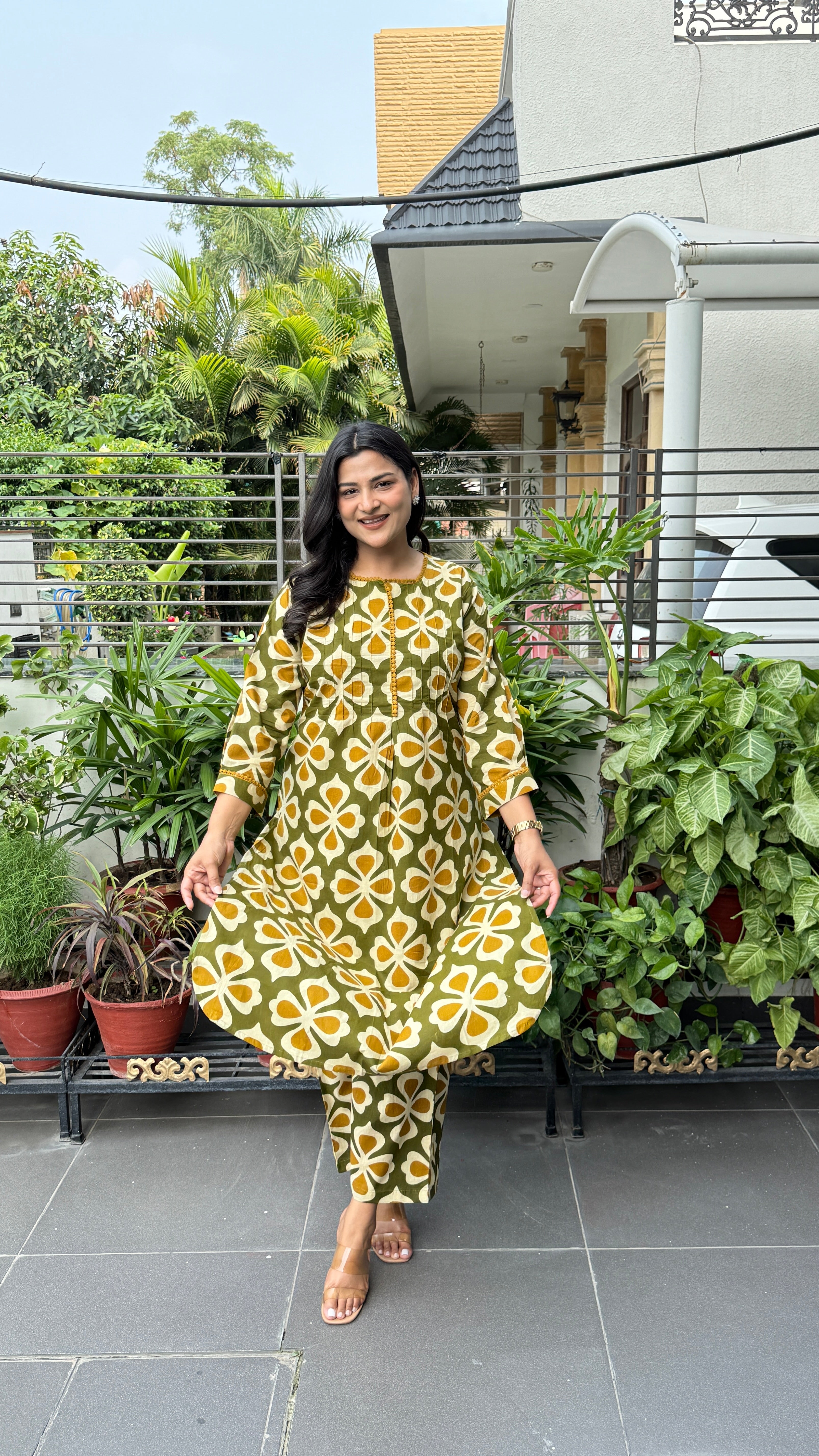 Clamp Green Kurta Pants