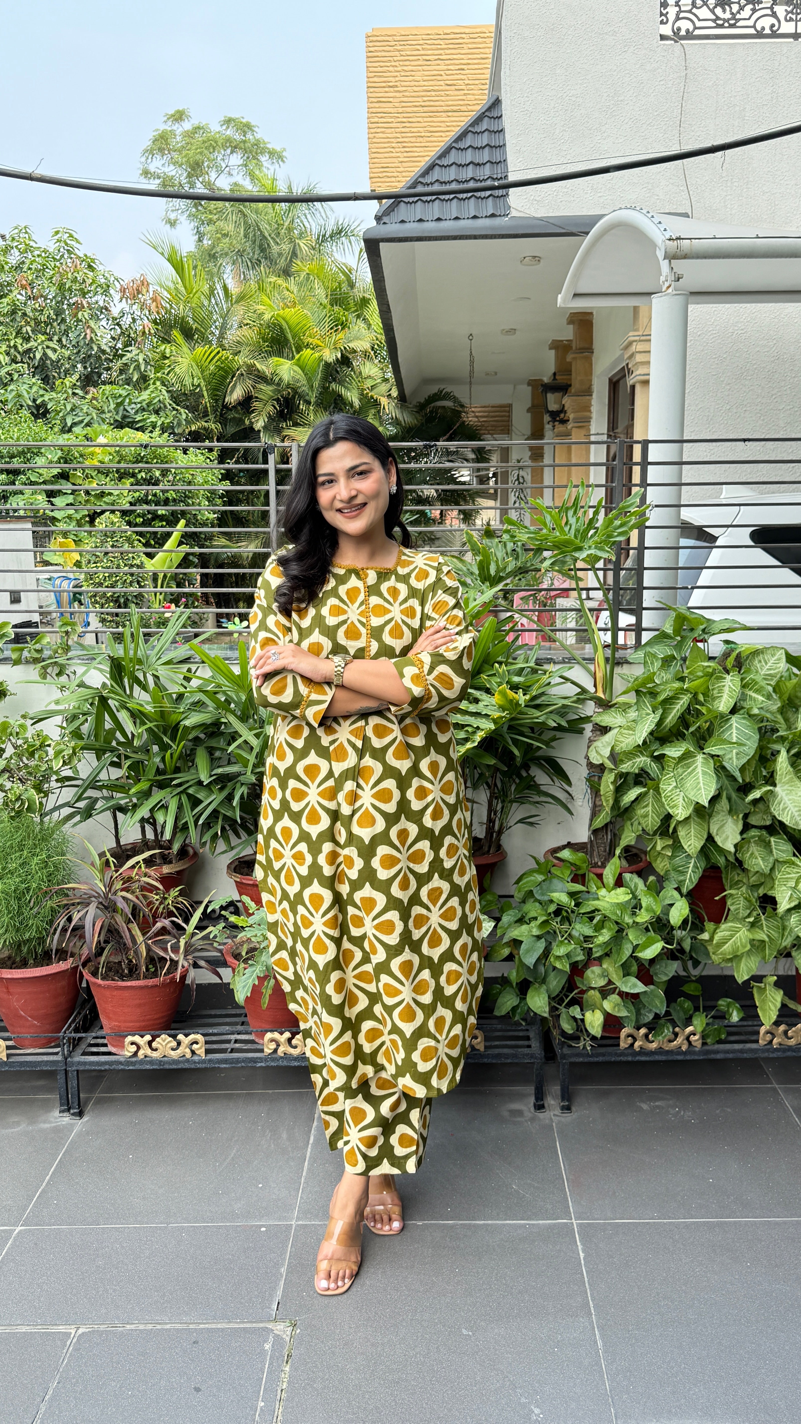 Clamp Green Kurta Pants