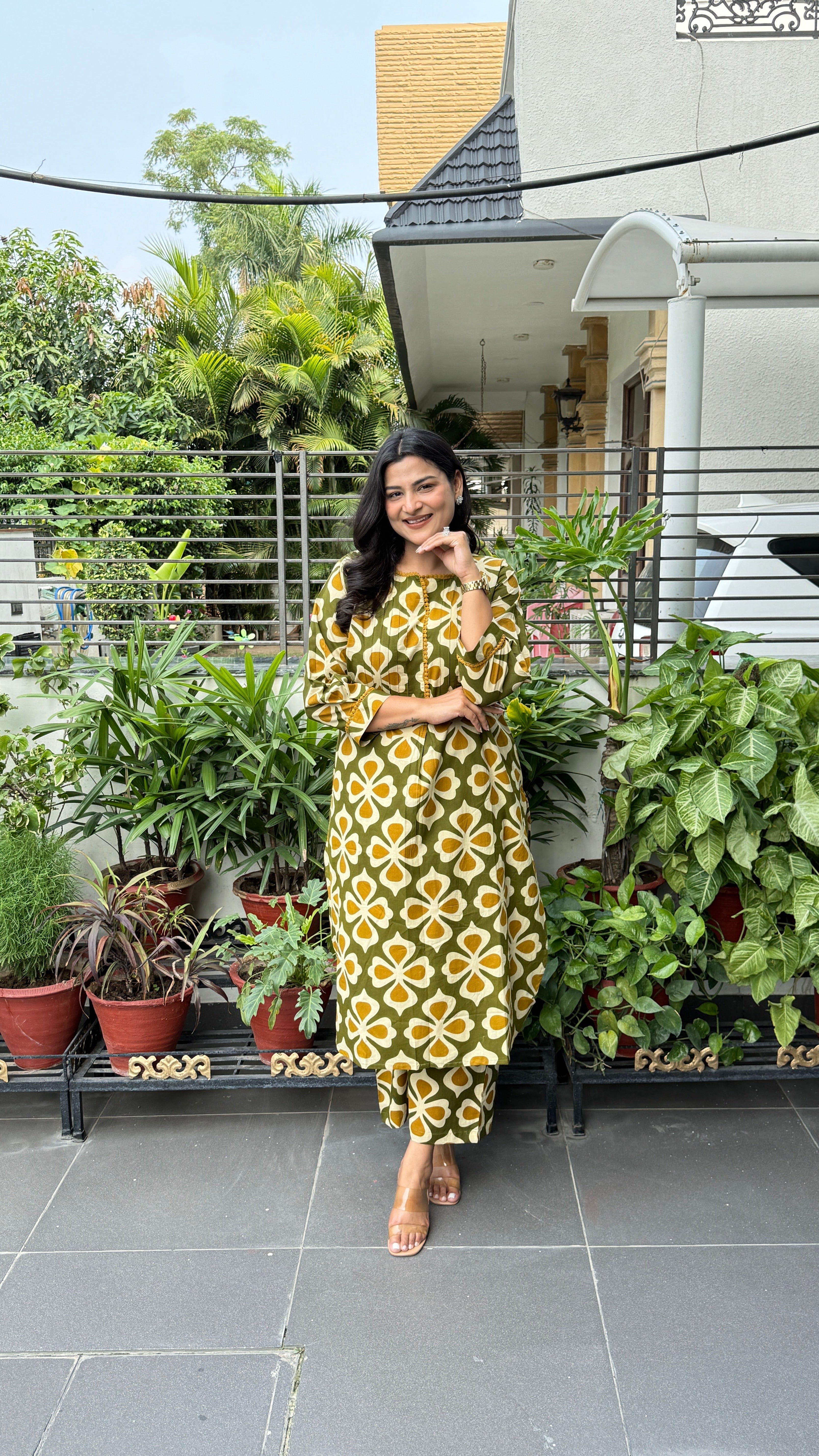 Clamp Green Kurta Pants