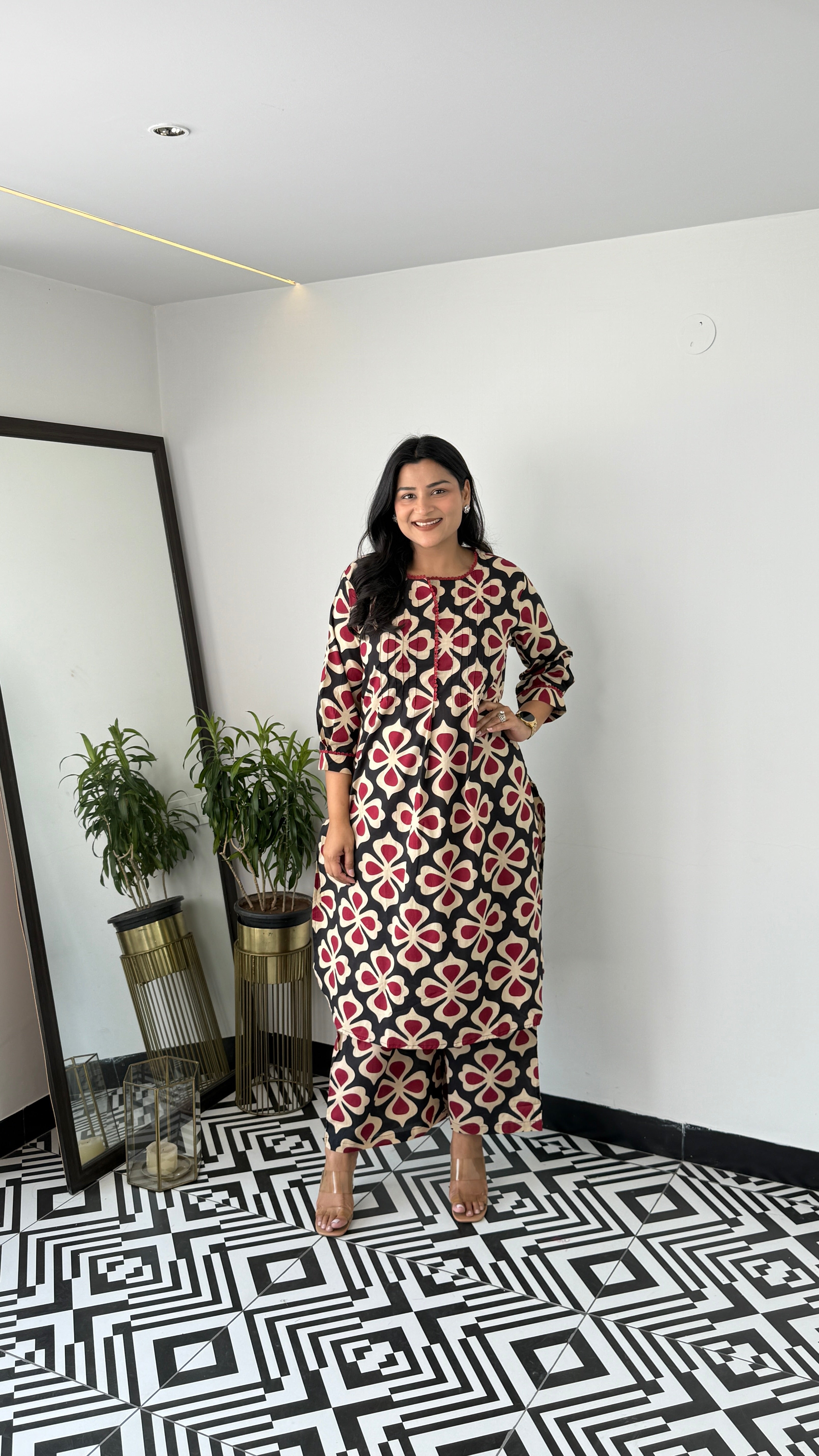 Clamp Black Kurta Pants