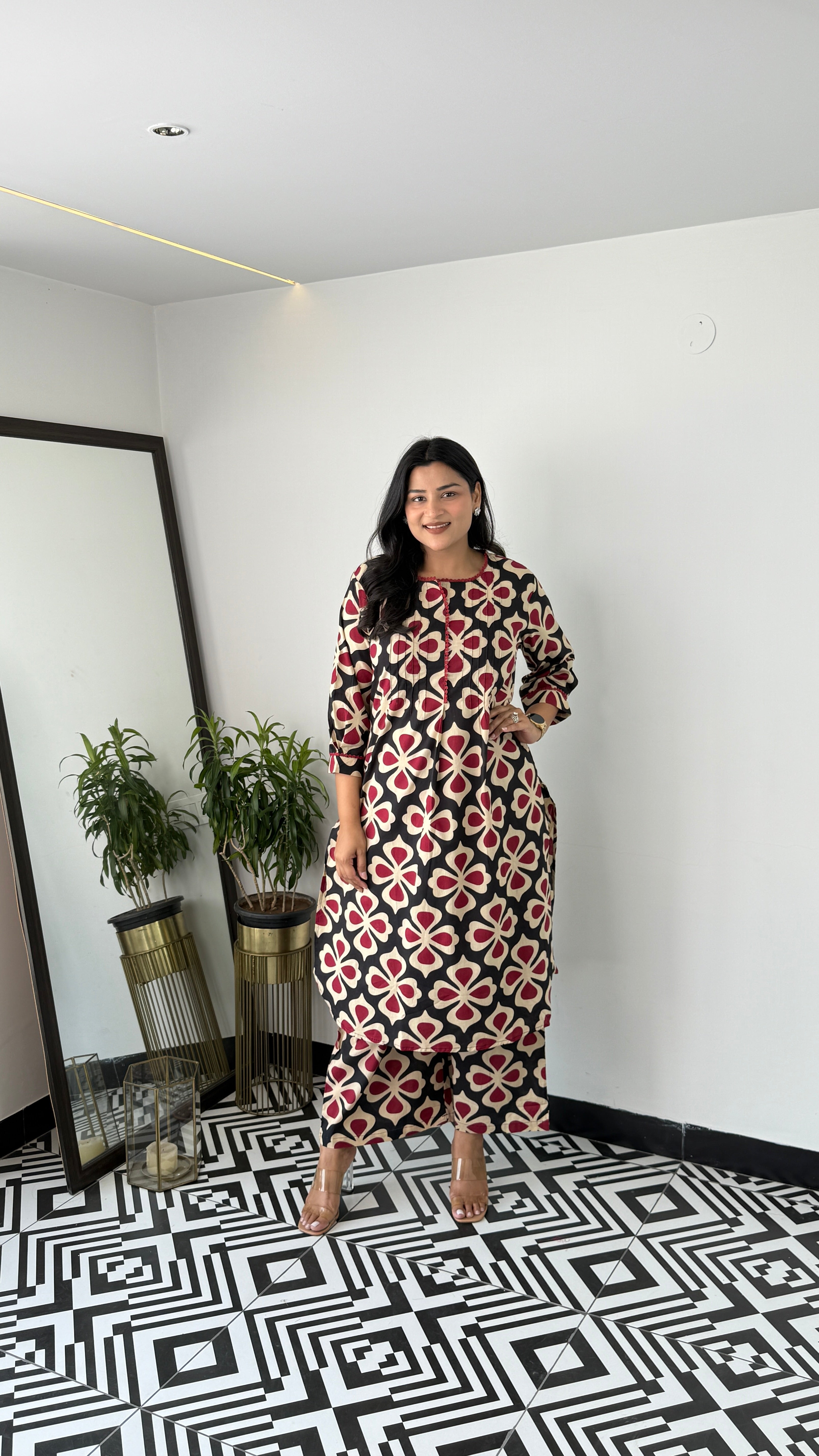 Clamp Black Kurta Pants