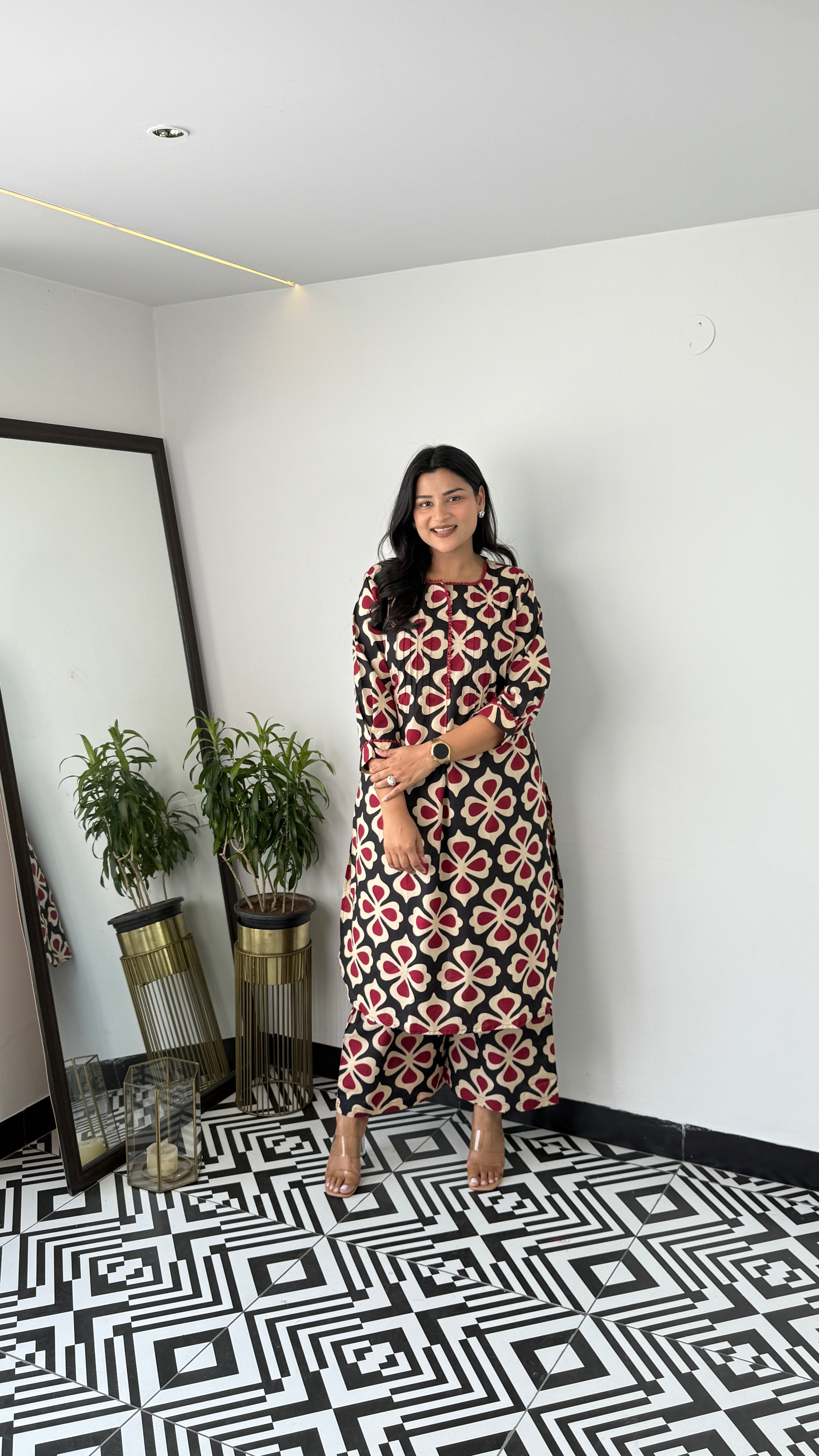 Clamp Black Kurta Pants