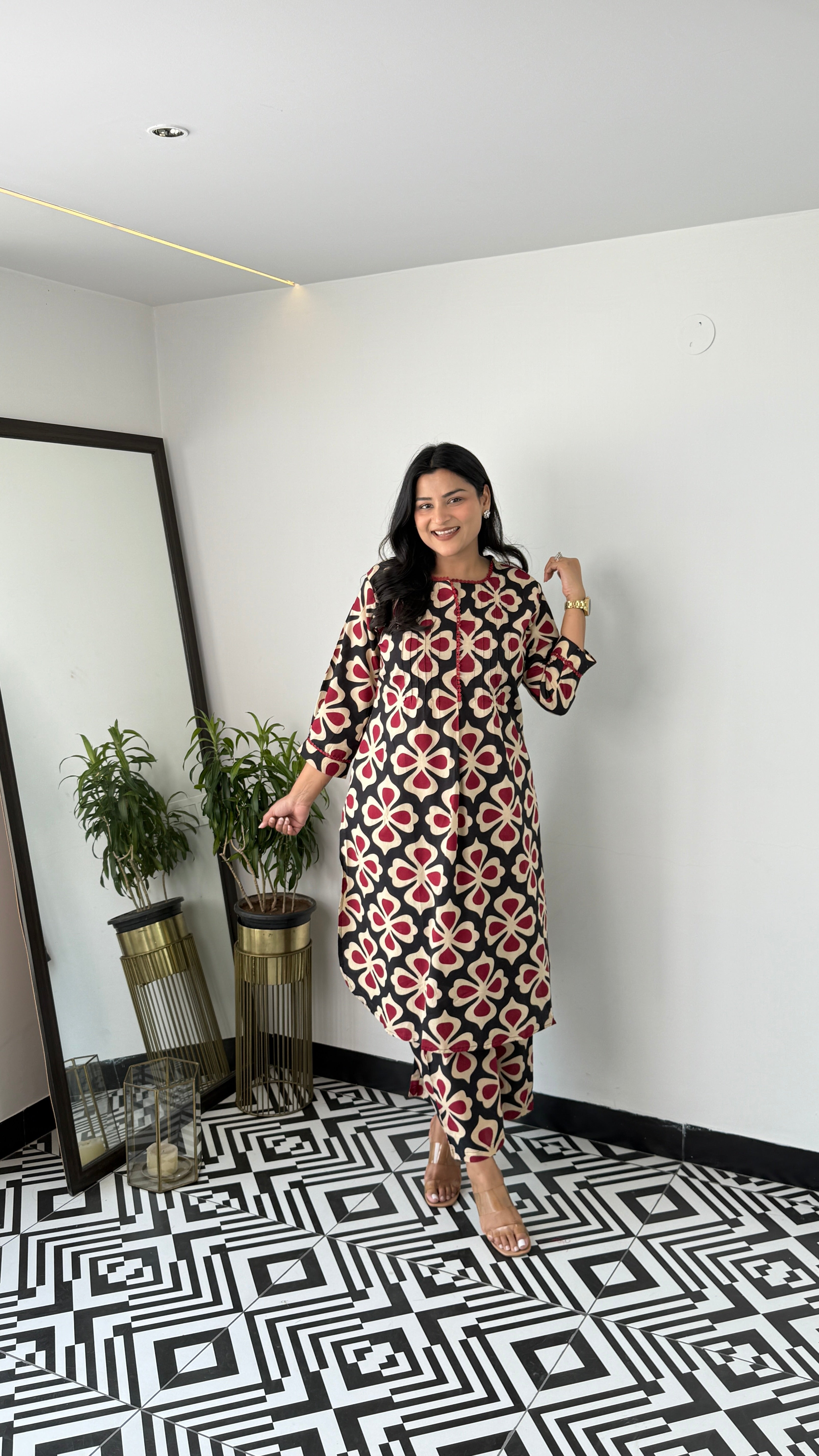 Clamp Black Kurta Pants