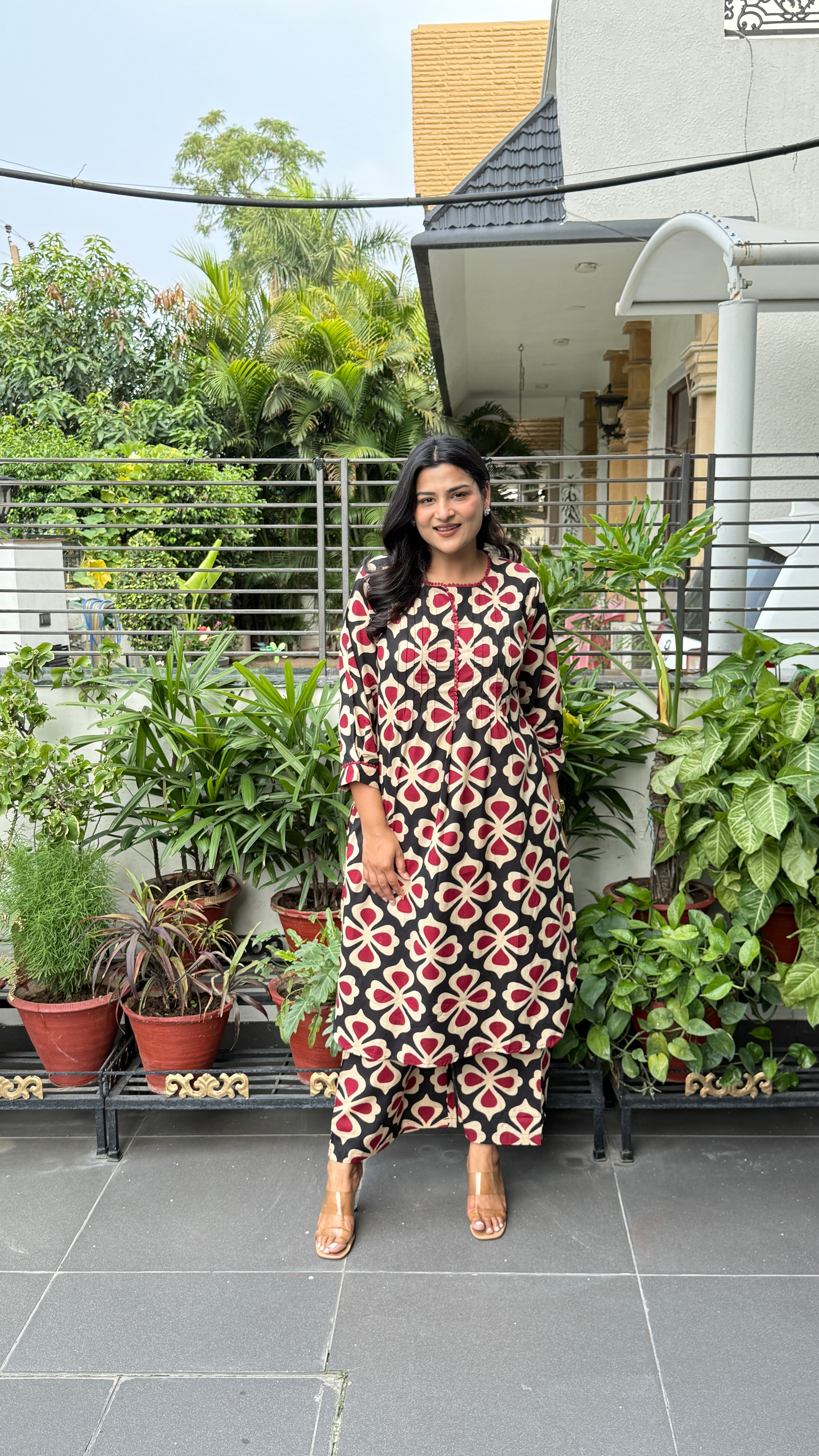 Clamp Black Kurta Pants