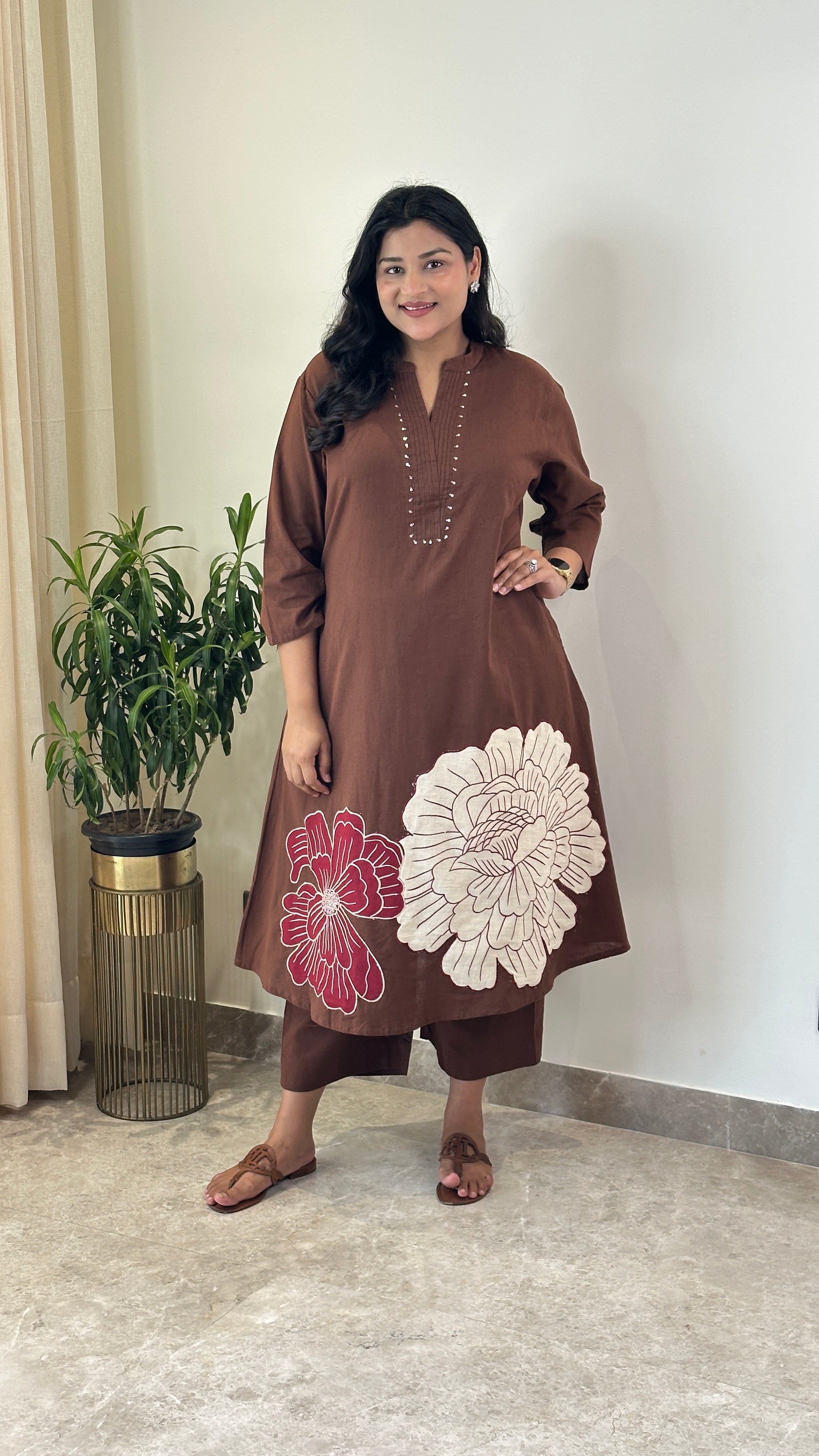 Olivia Brown Kurta Pants