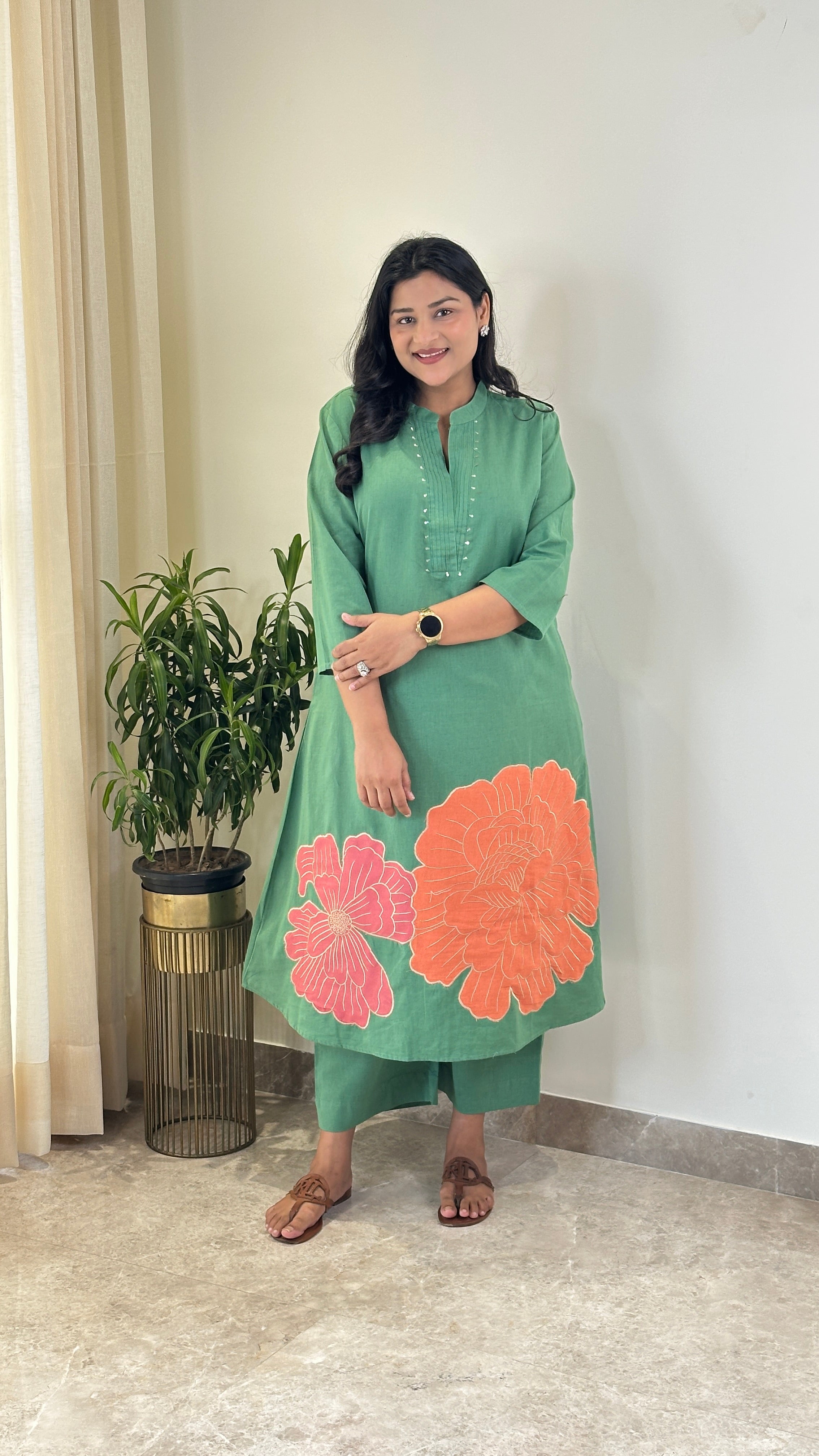 Olivia Green Kurta Pants