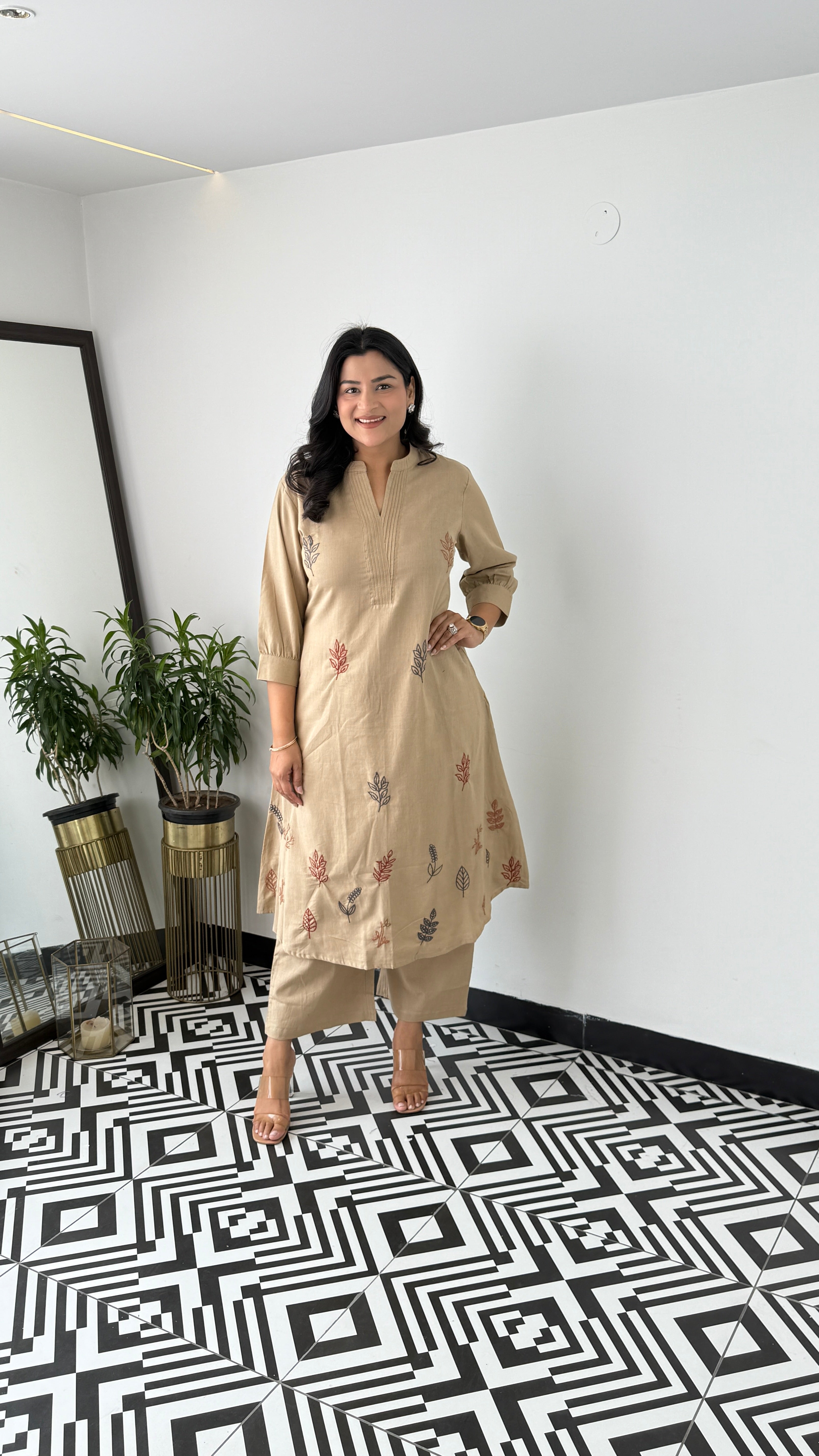 Ruby Beige Kurta Pants