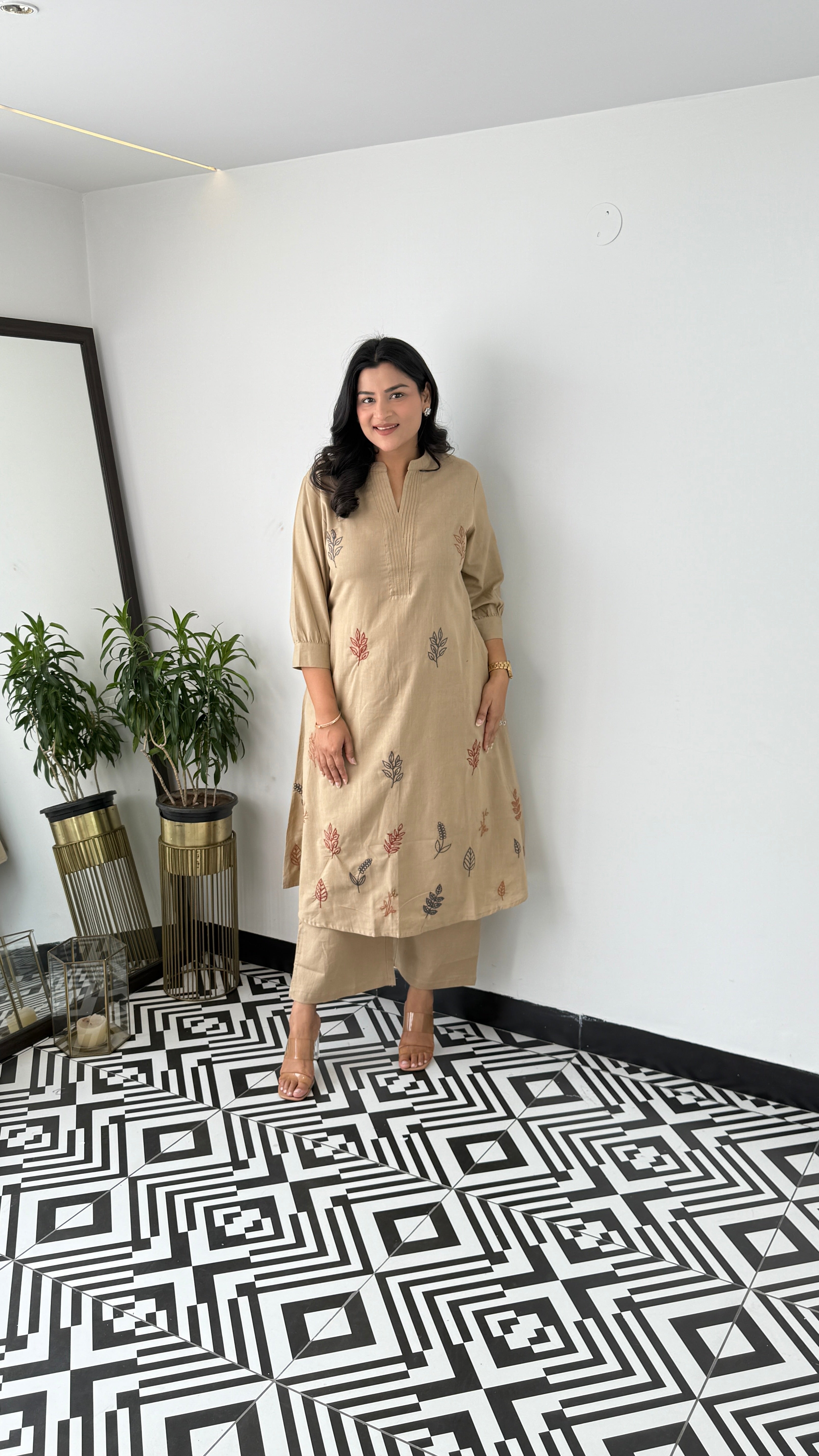 Ruby Beige Kurta Pants