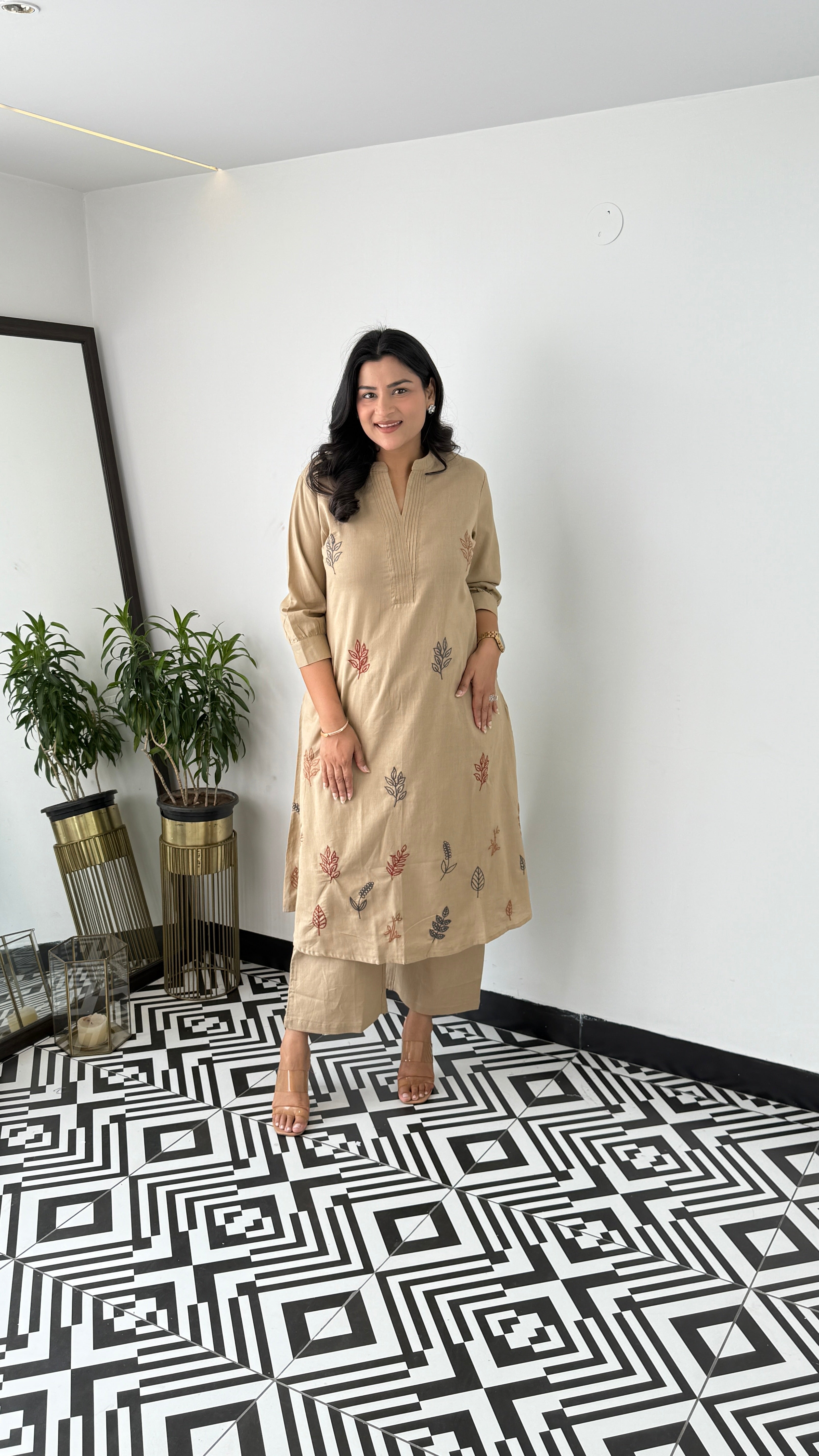 Ruby Beige Kurta Pants