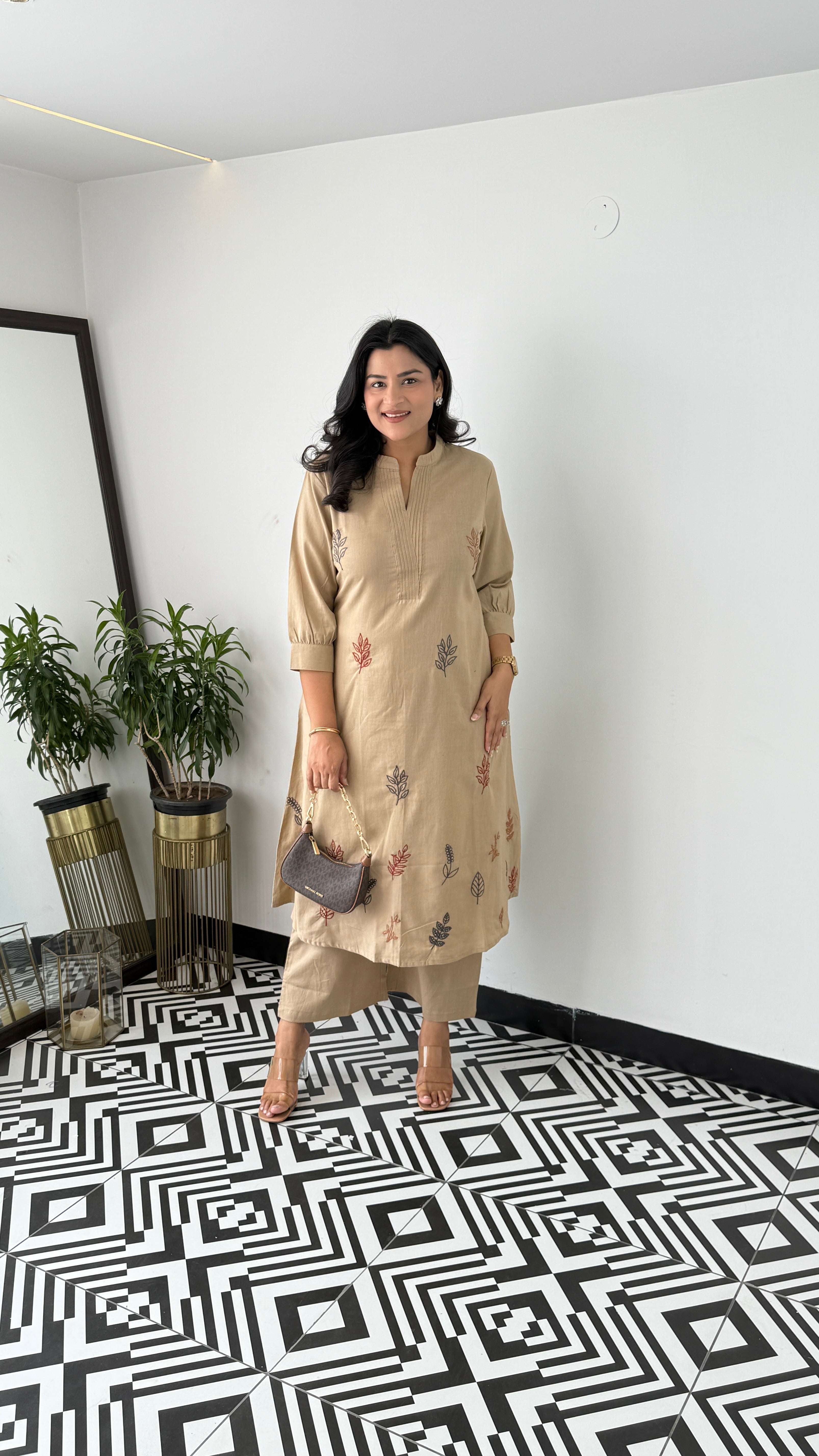 Ruby Beige Kurta Pants