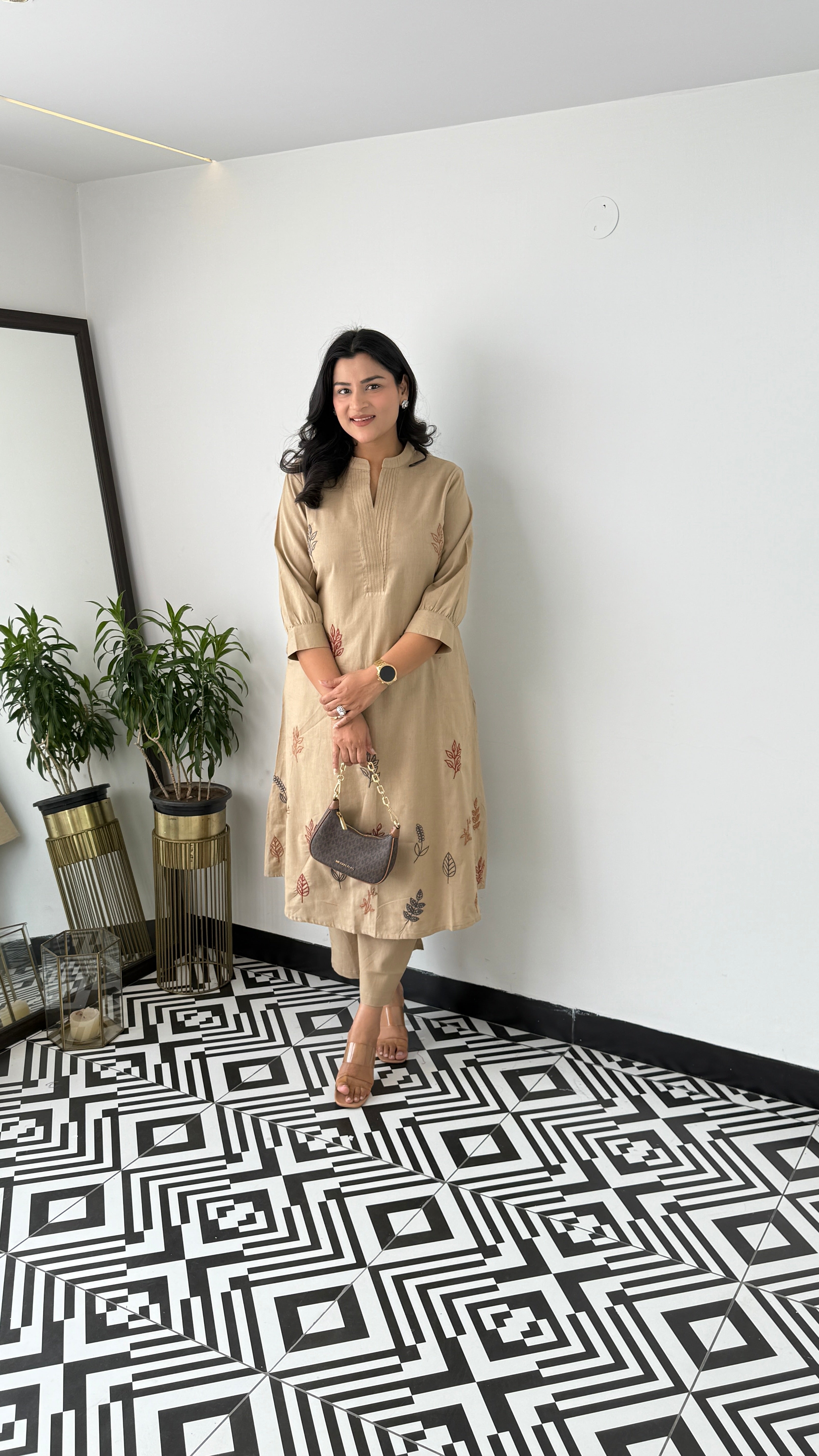 Ruby Beige Kurta Pants