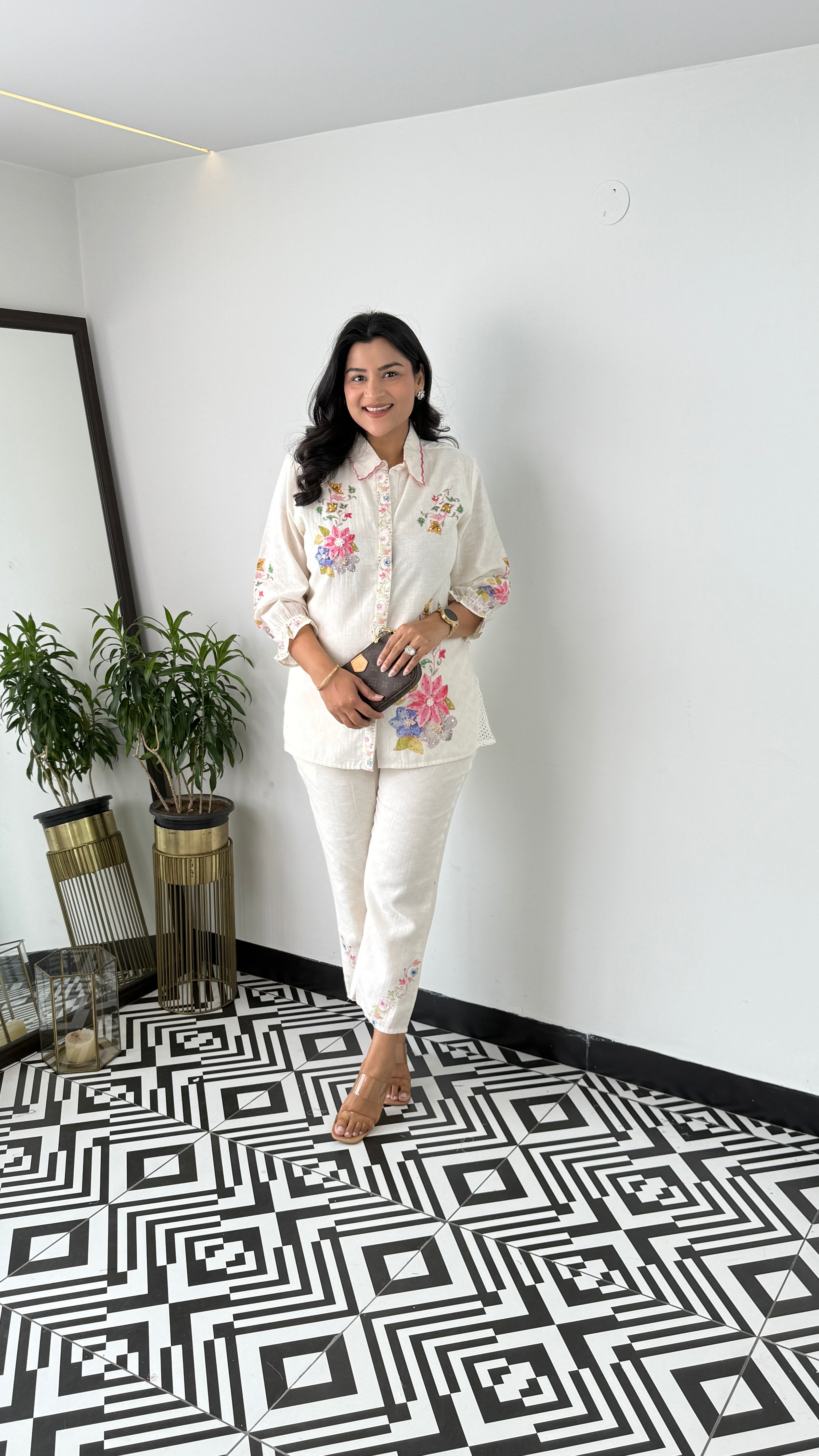 Handpaint Linen Cord Set