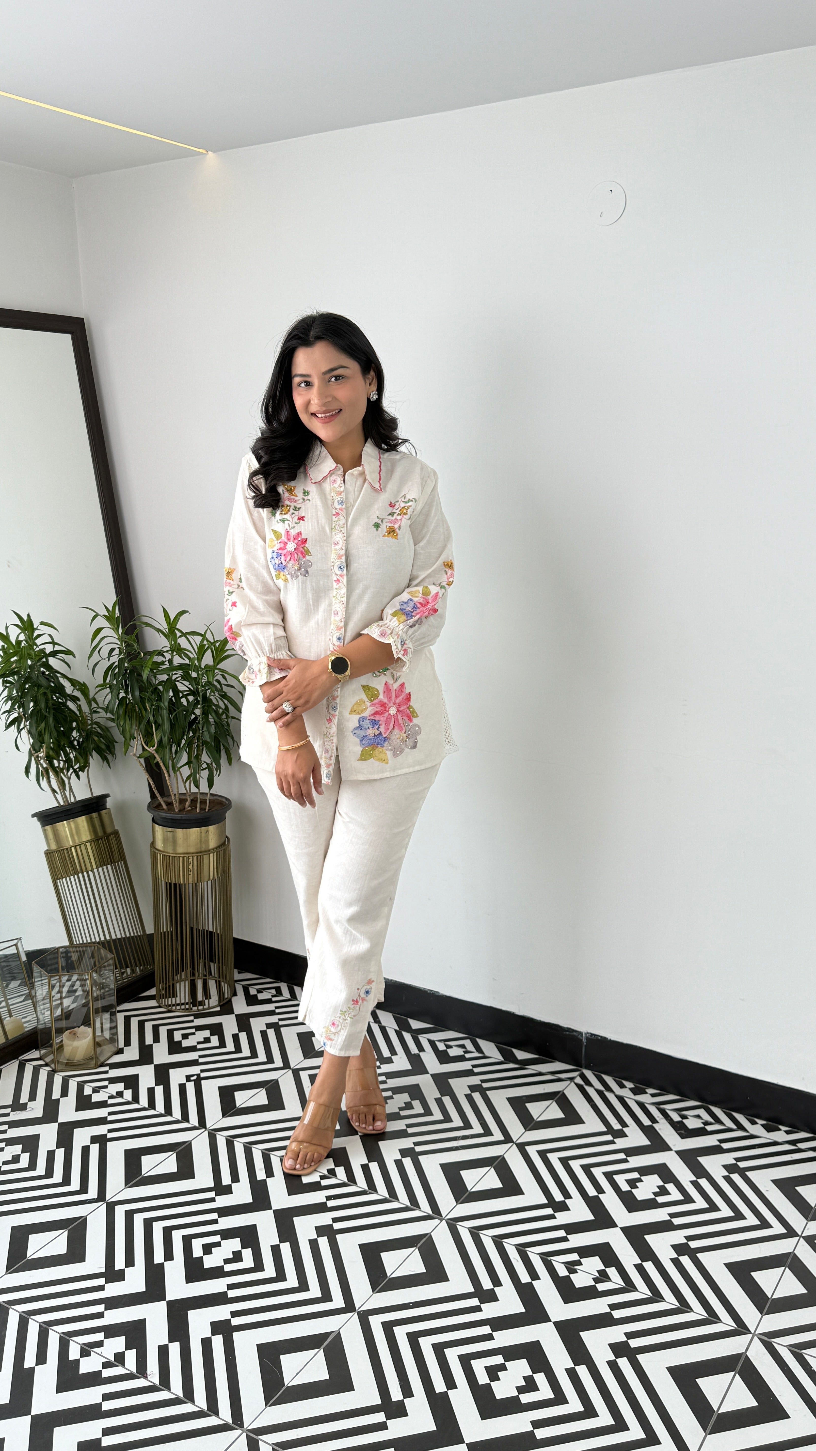 Handpaint Linen Cord Set