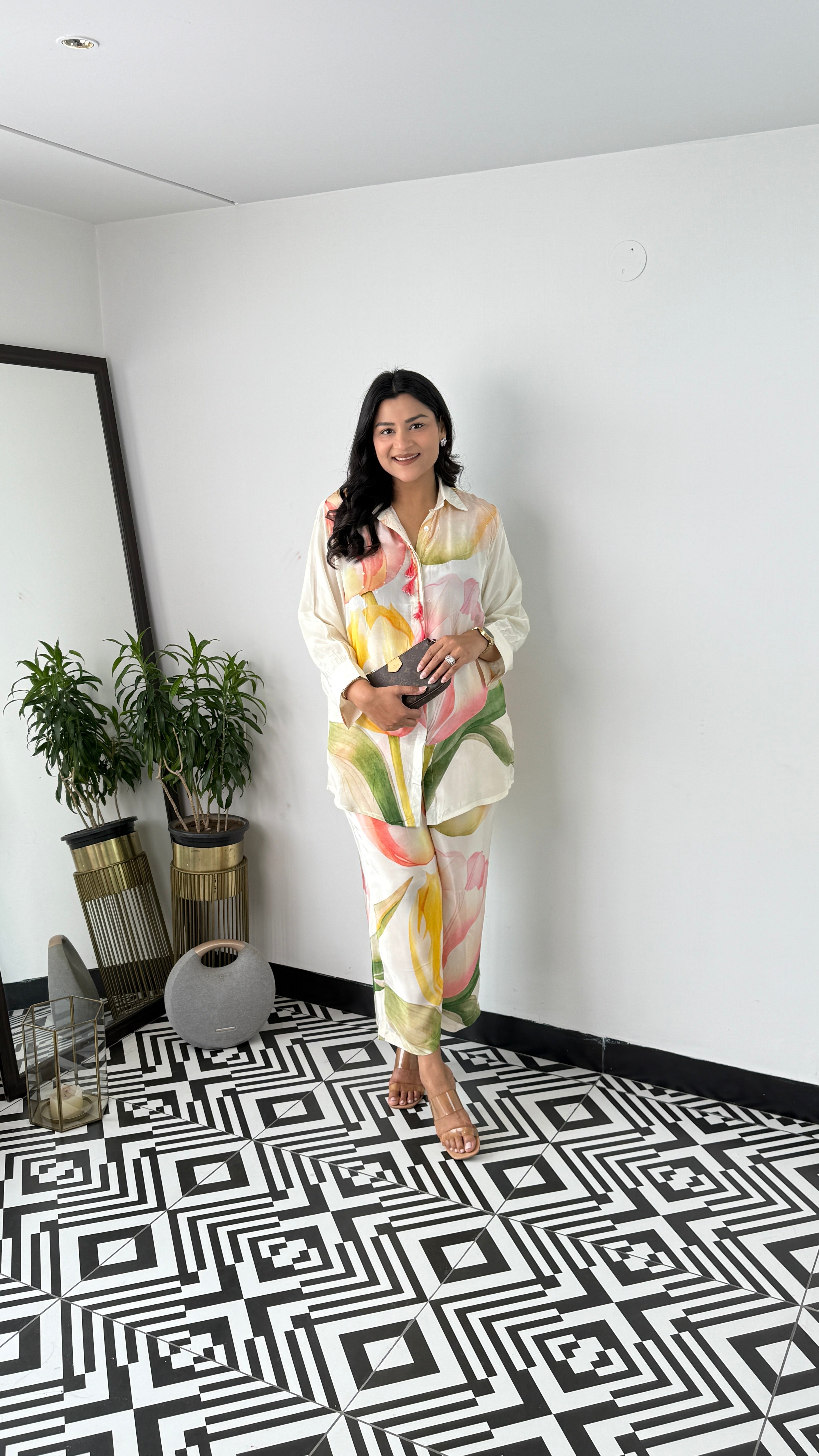 Ivory Placement Crepe Cord Set