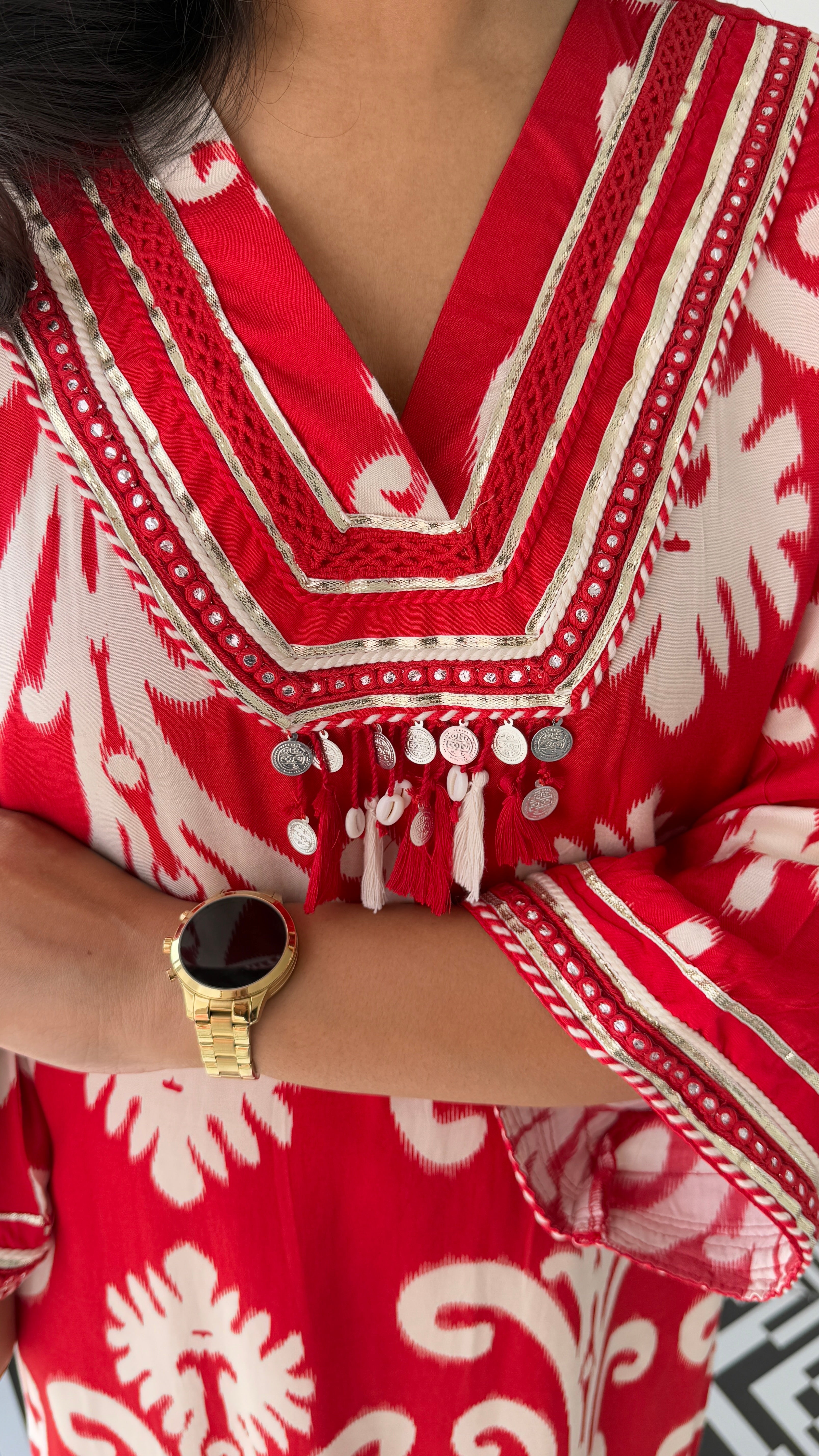 Ibadat Pure Red Muslin Suit Set