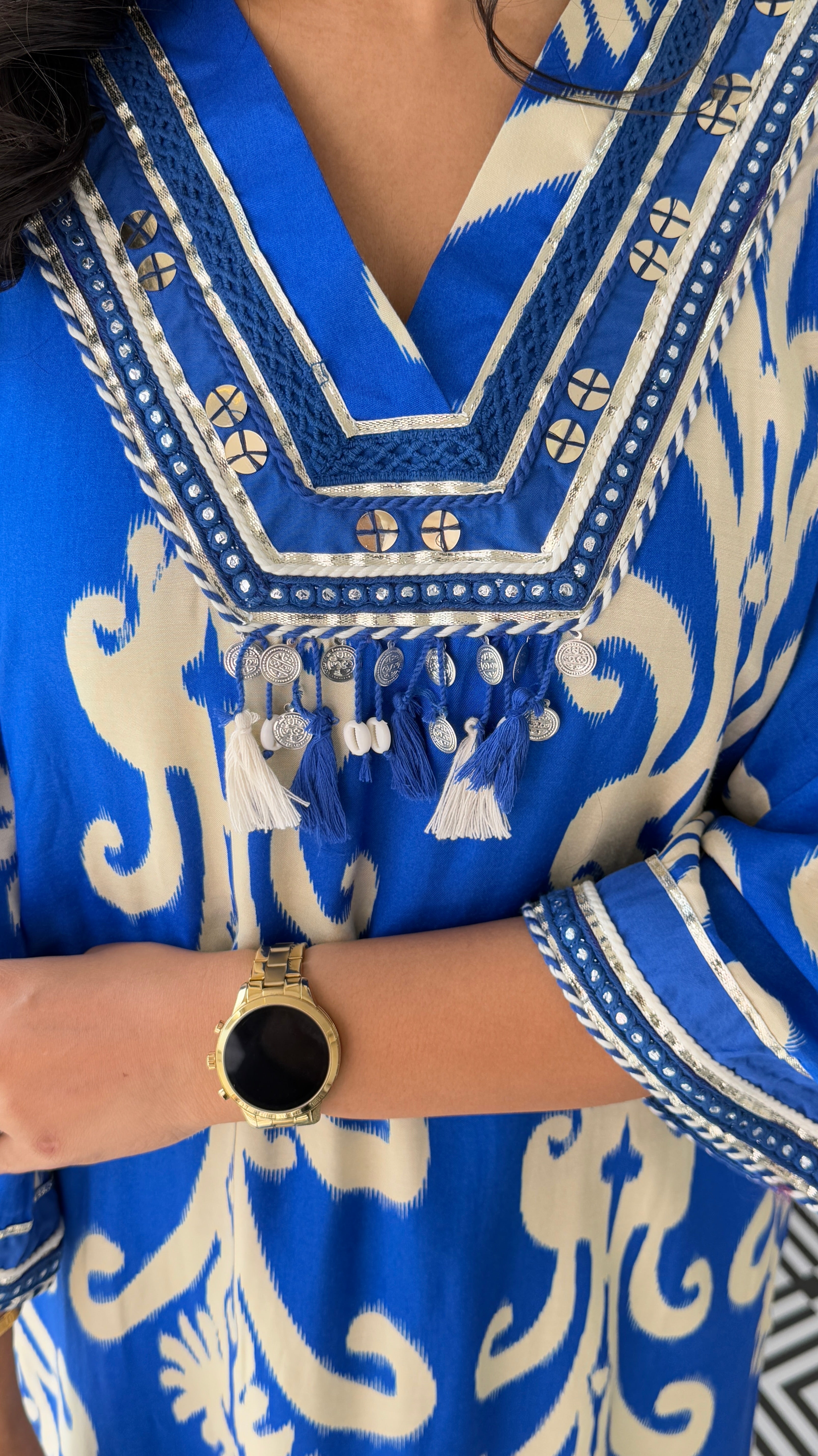 Ibadat Pure Blue Muslin Suit Set