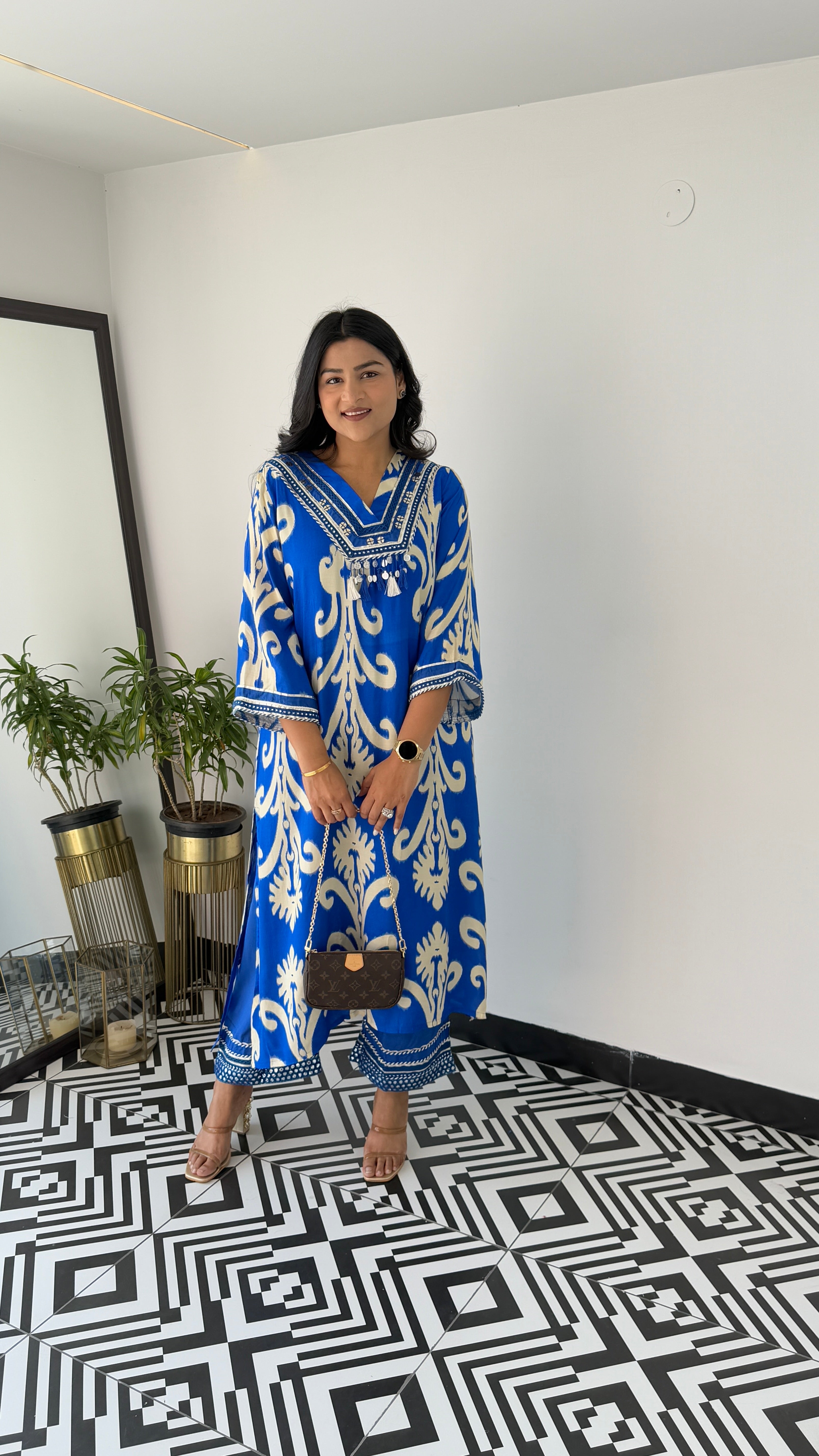 Ibadat Pure Blue Muslin Suit Set