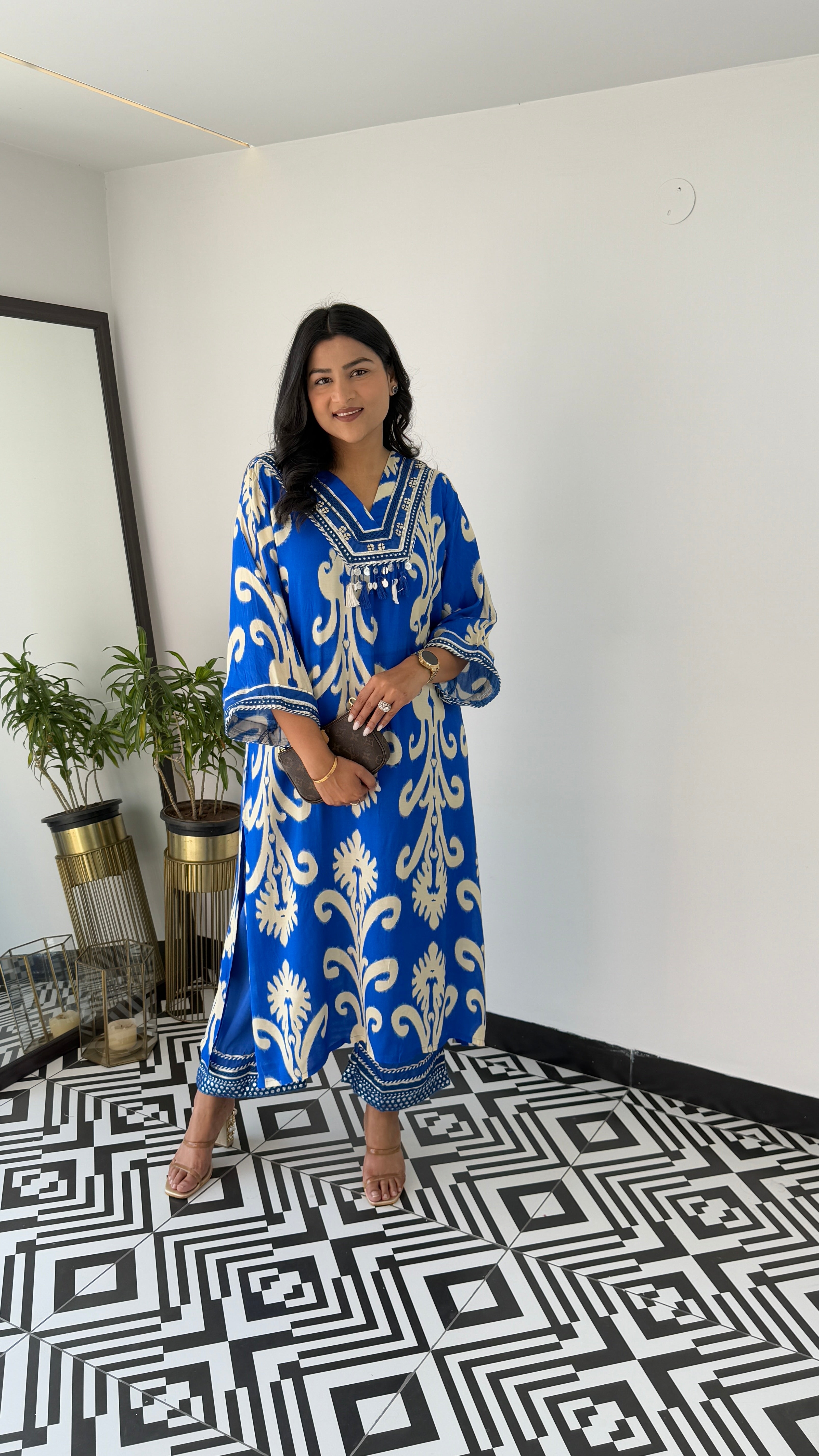 Ibadat Pure Blue Muslin Suit Set