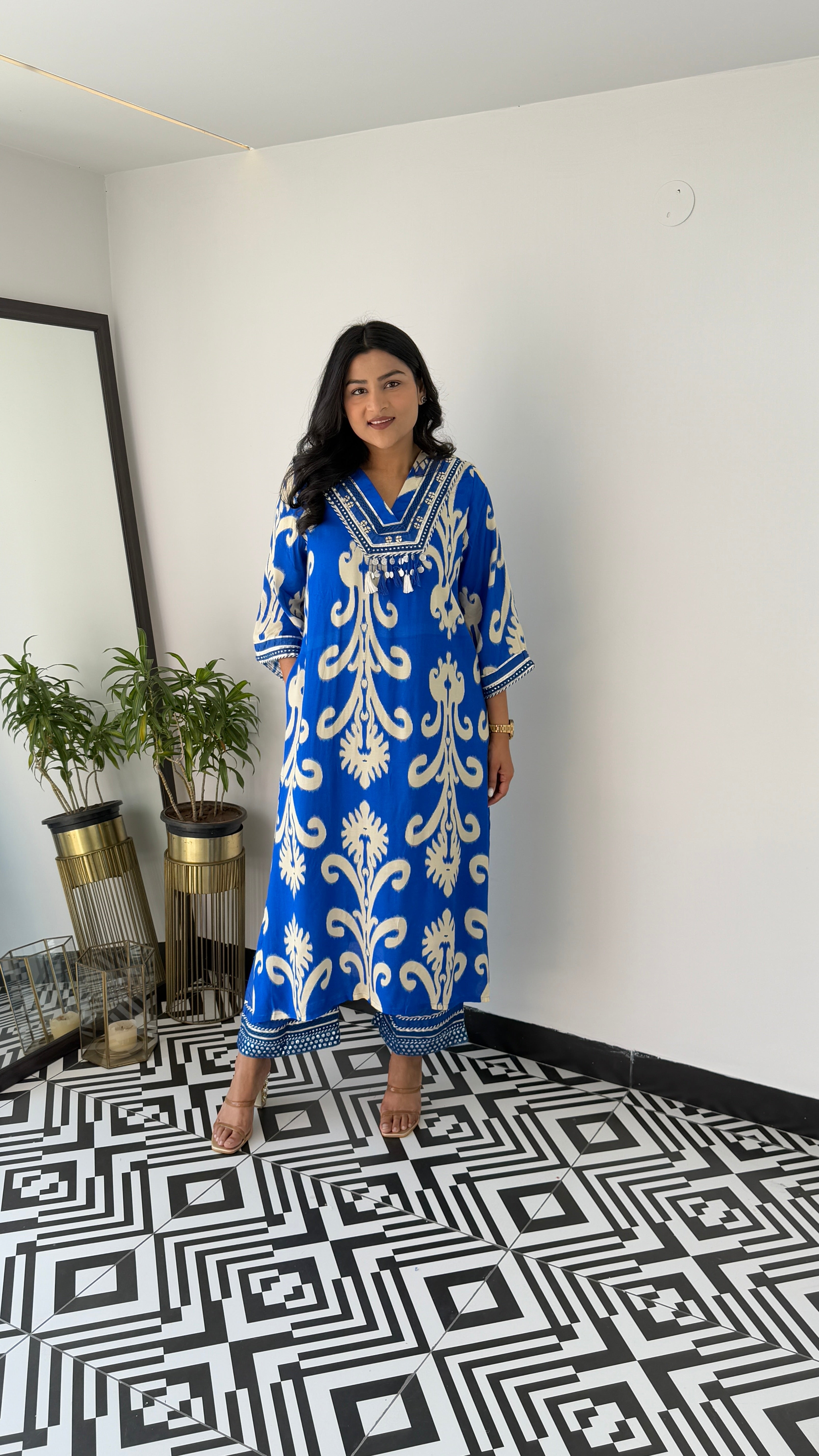 Ibadat Pure Blue Muslin Suit Set