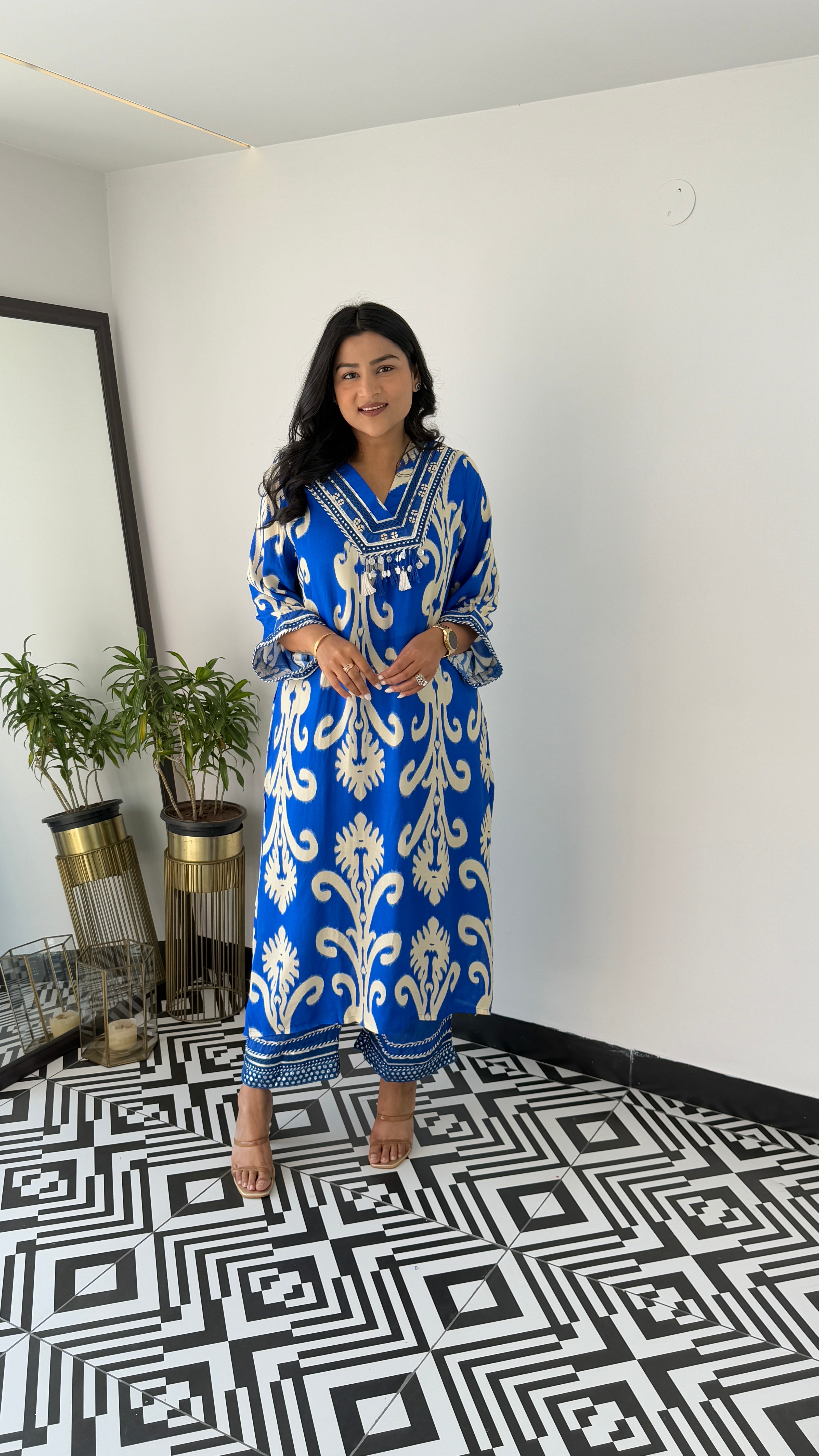 Ibadat Pure Blue Muslin Suit Set