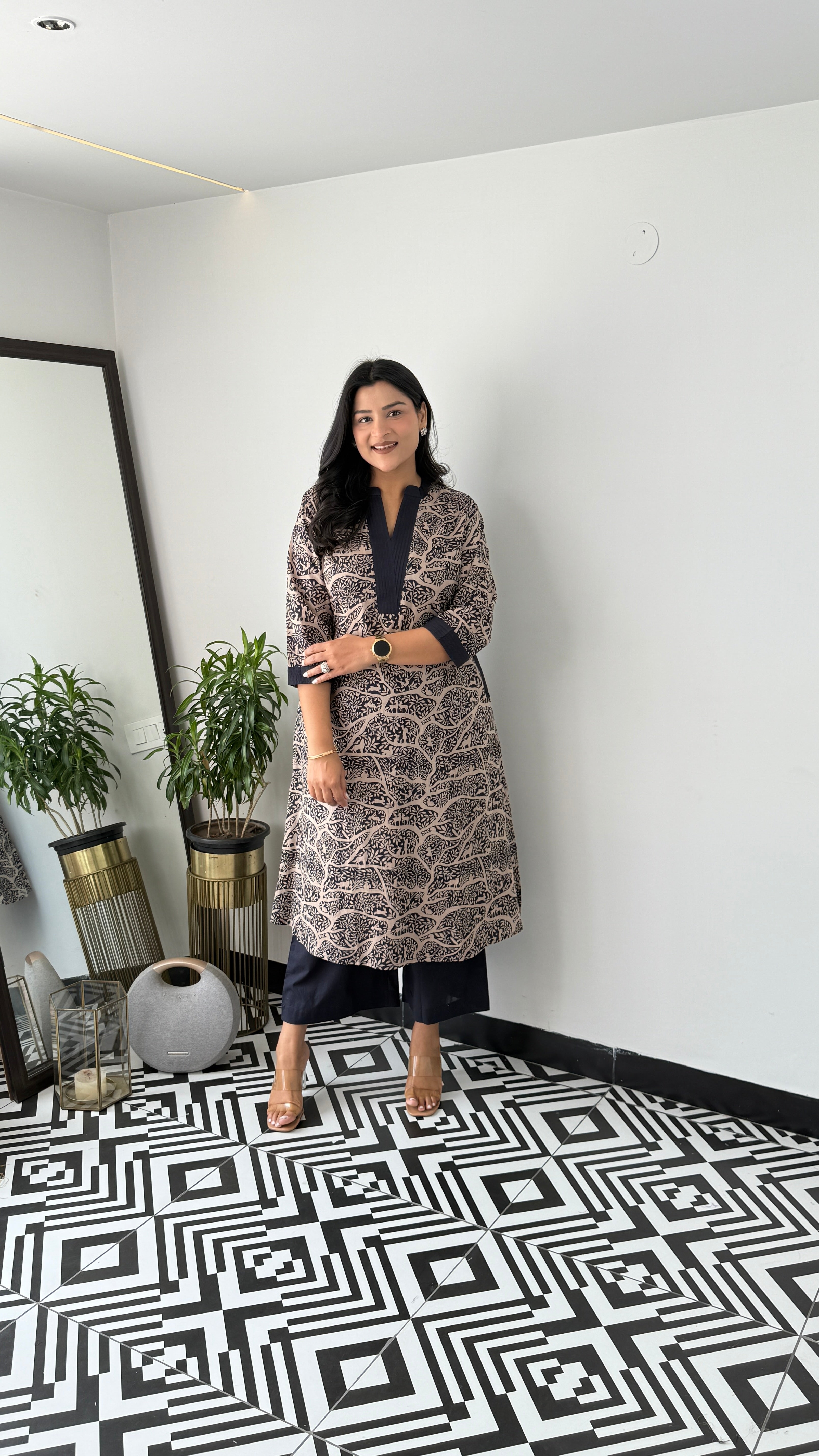 Jungle Black Kurta Pants