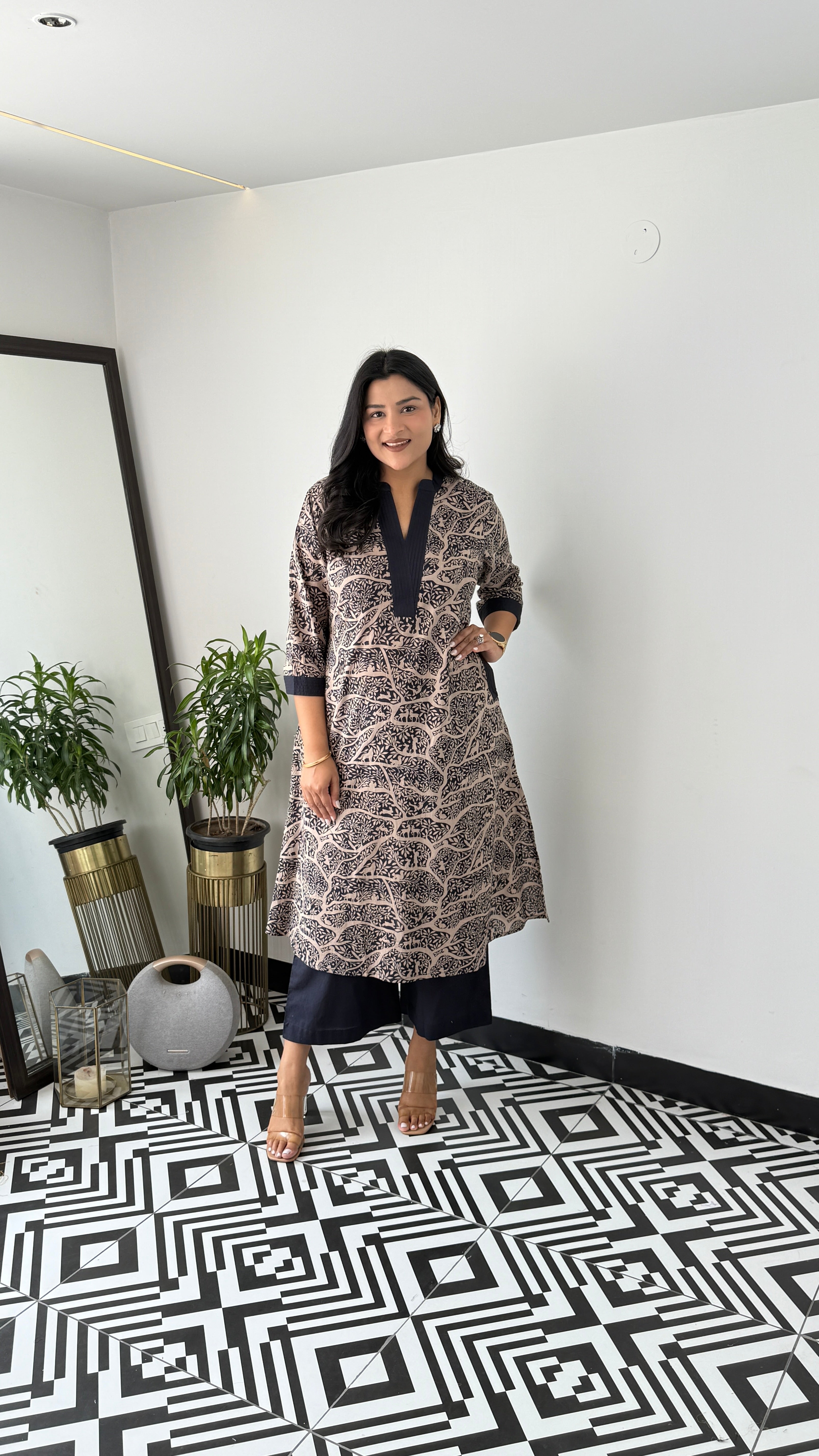 Jungle Black Kurta Pants