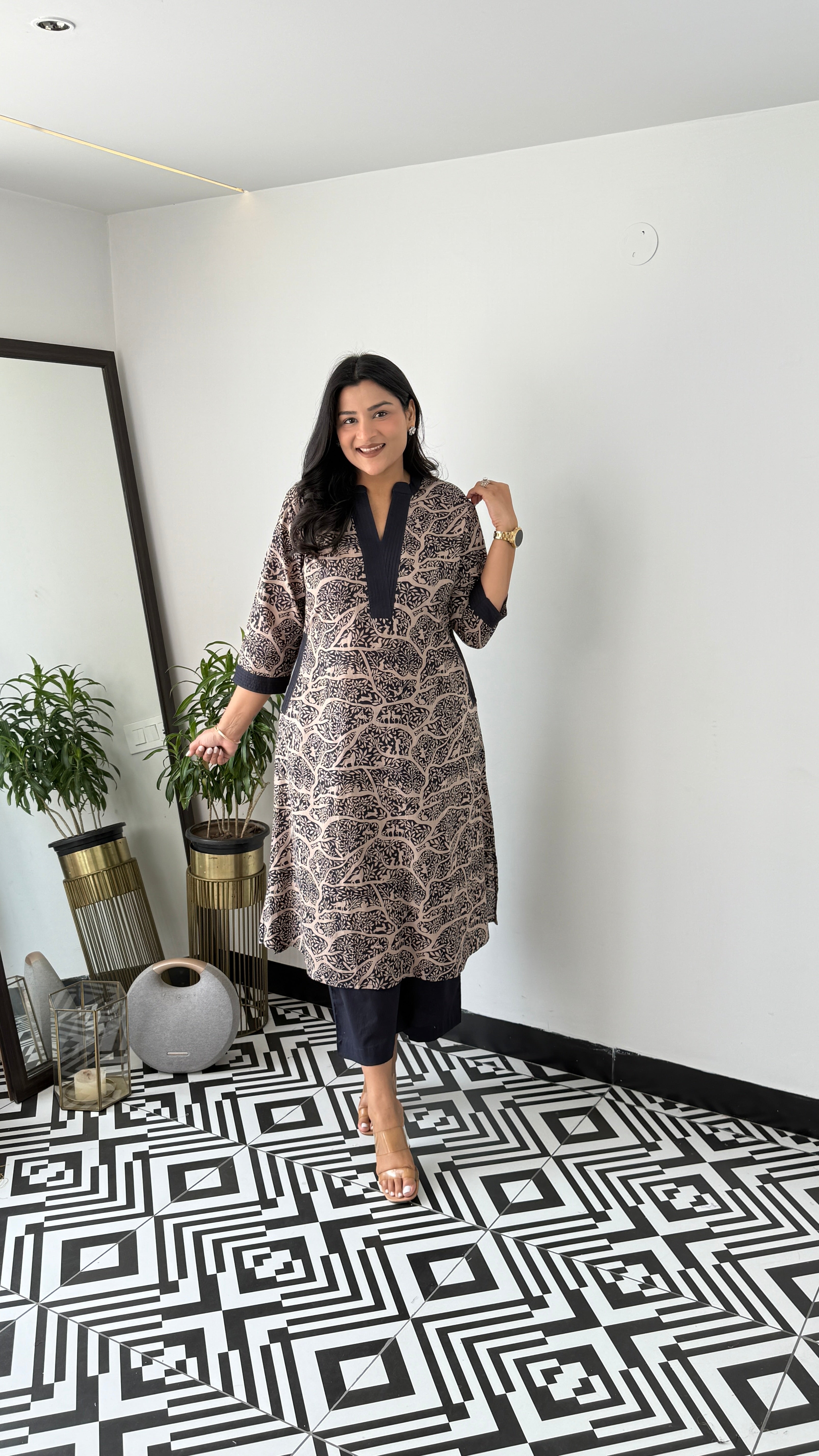 Jungle Black Kurta Pants