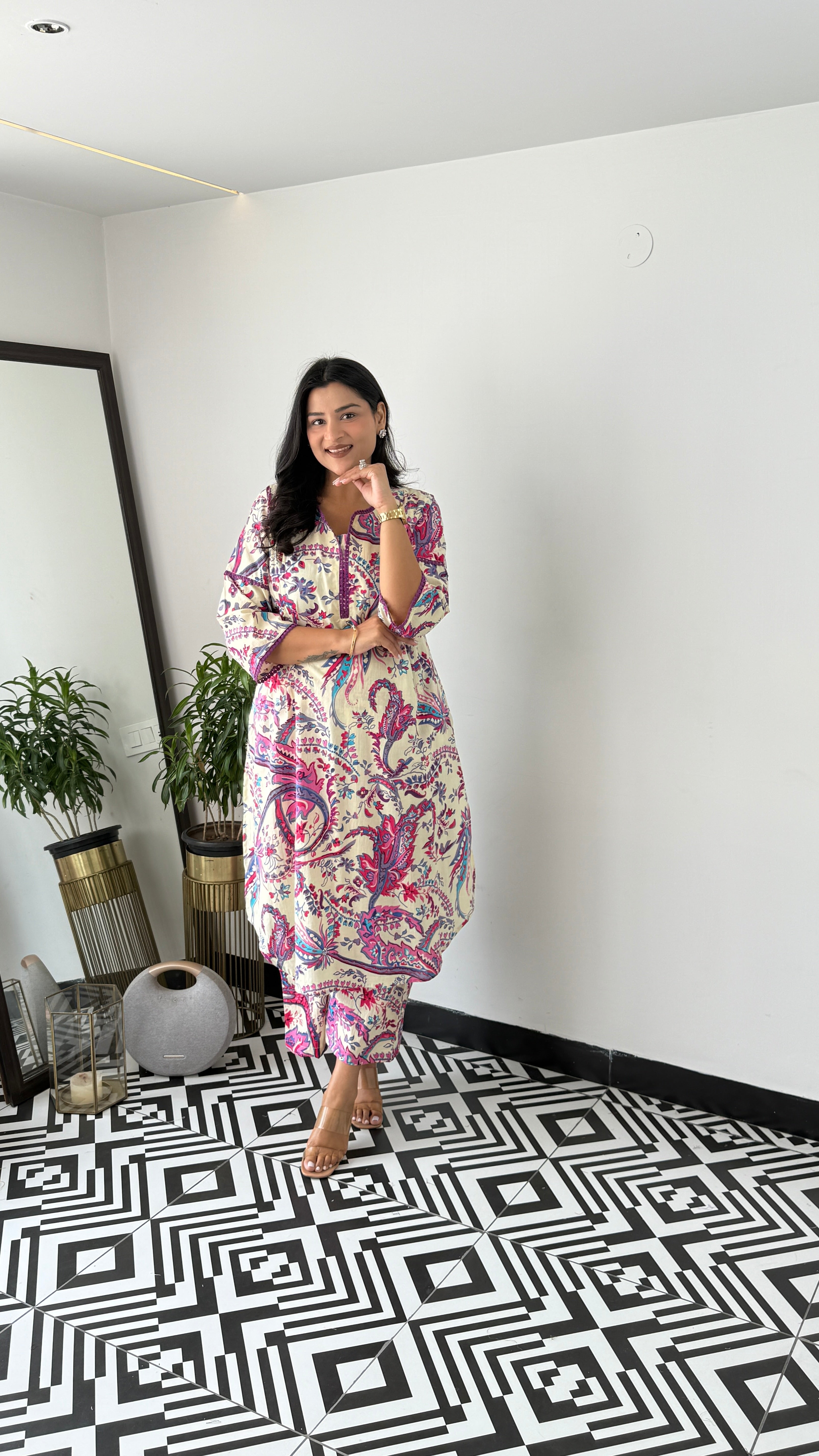 Purple Orient Kurta Pants