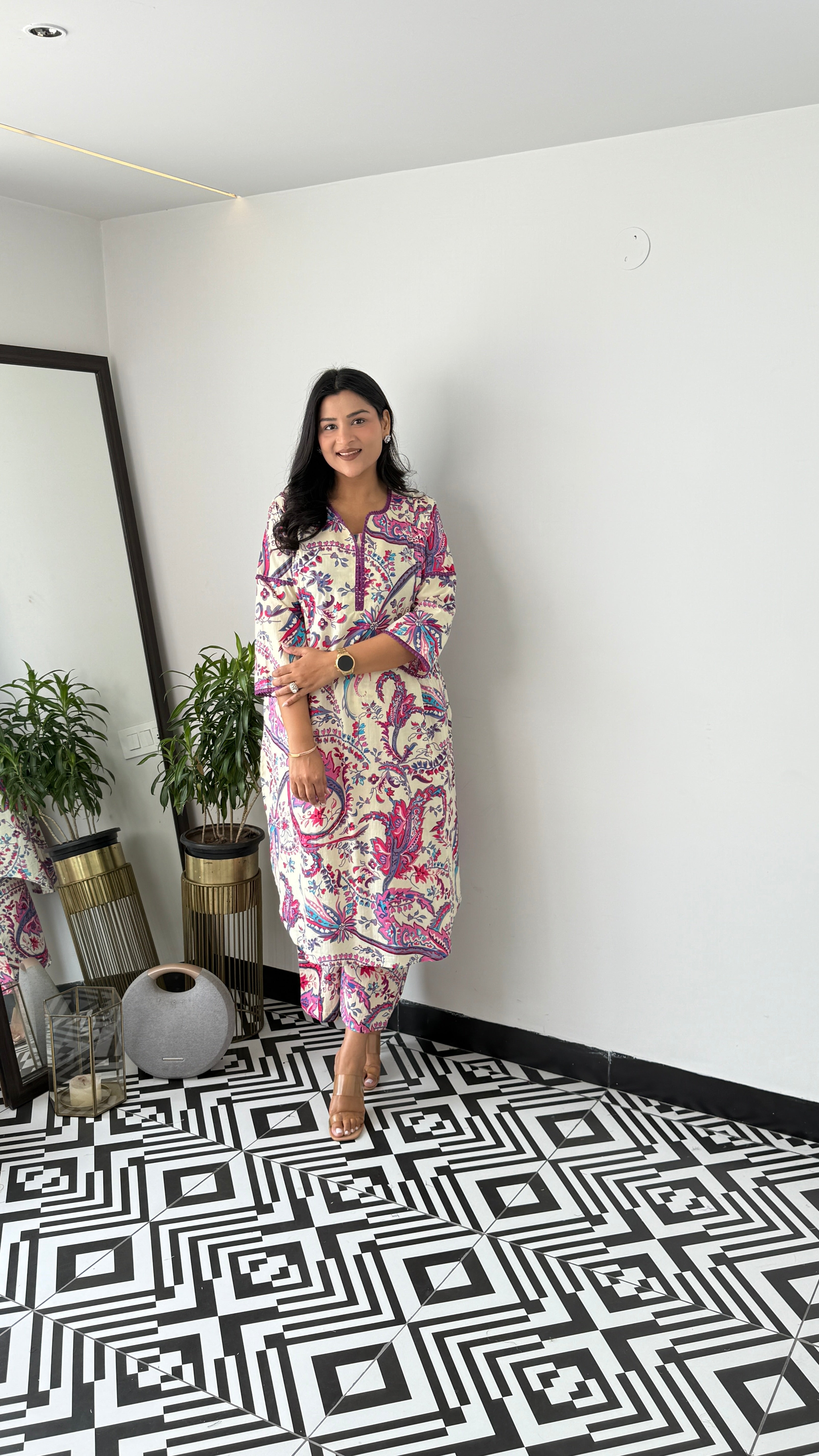 Purple Orient Kurta Pants