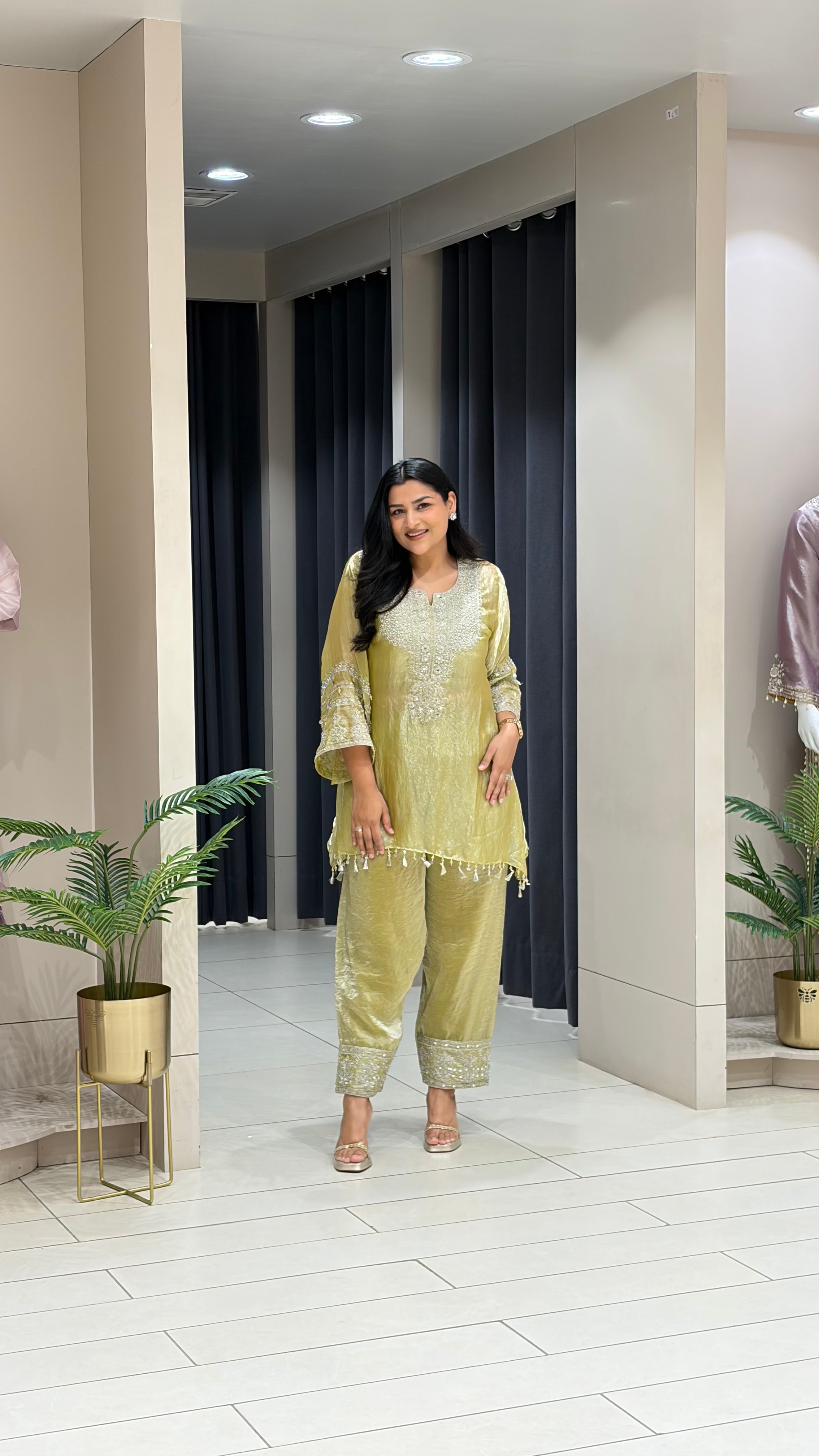 Crush Tissue Farshi Cord Set shrisa.in