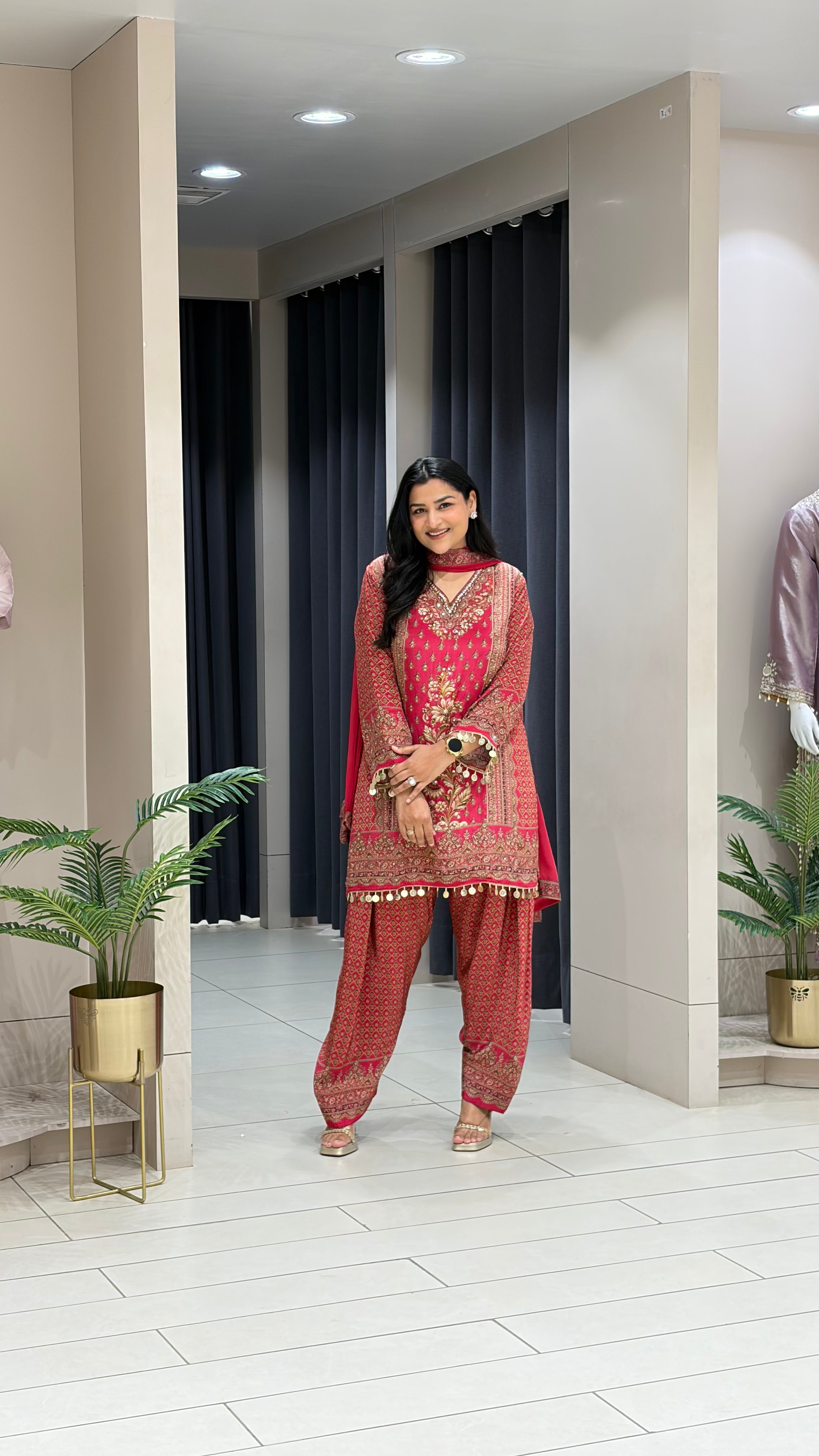 Rani Multiprint Crepe Farshi Suit Set shrisa.in