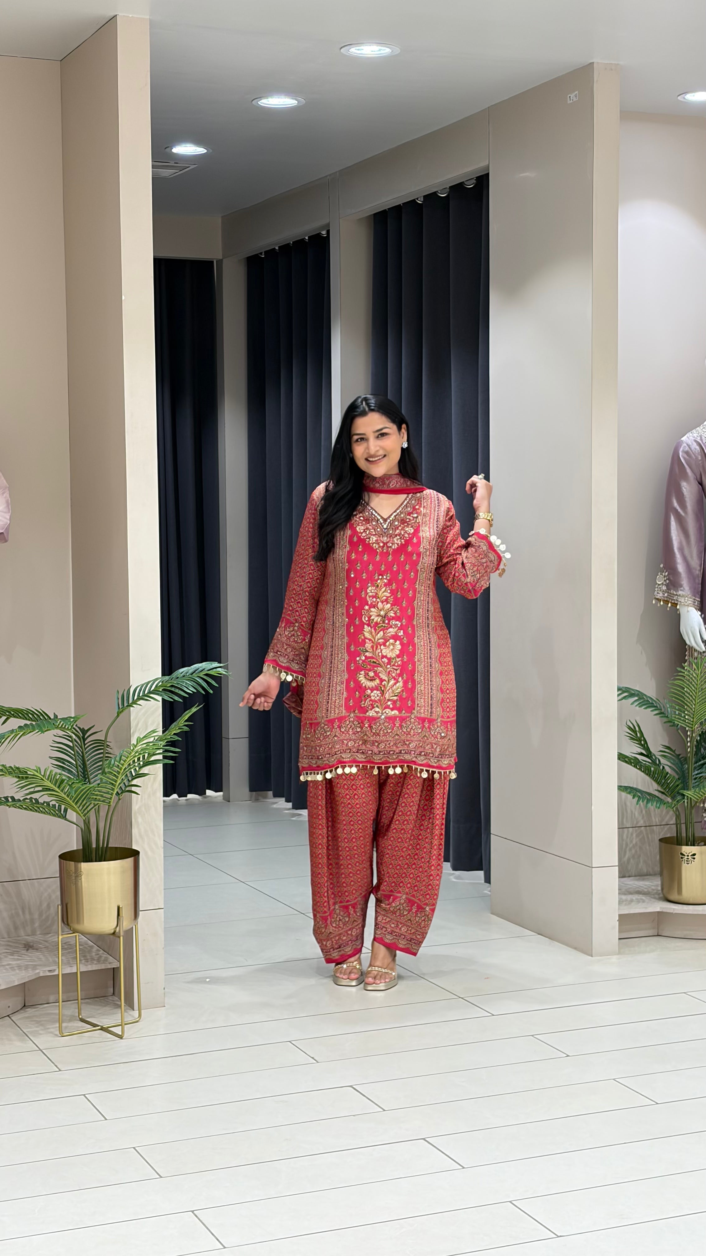 Rani Multiprint Crepe Farshi Suit Set shrisa.in