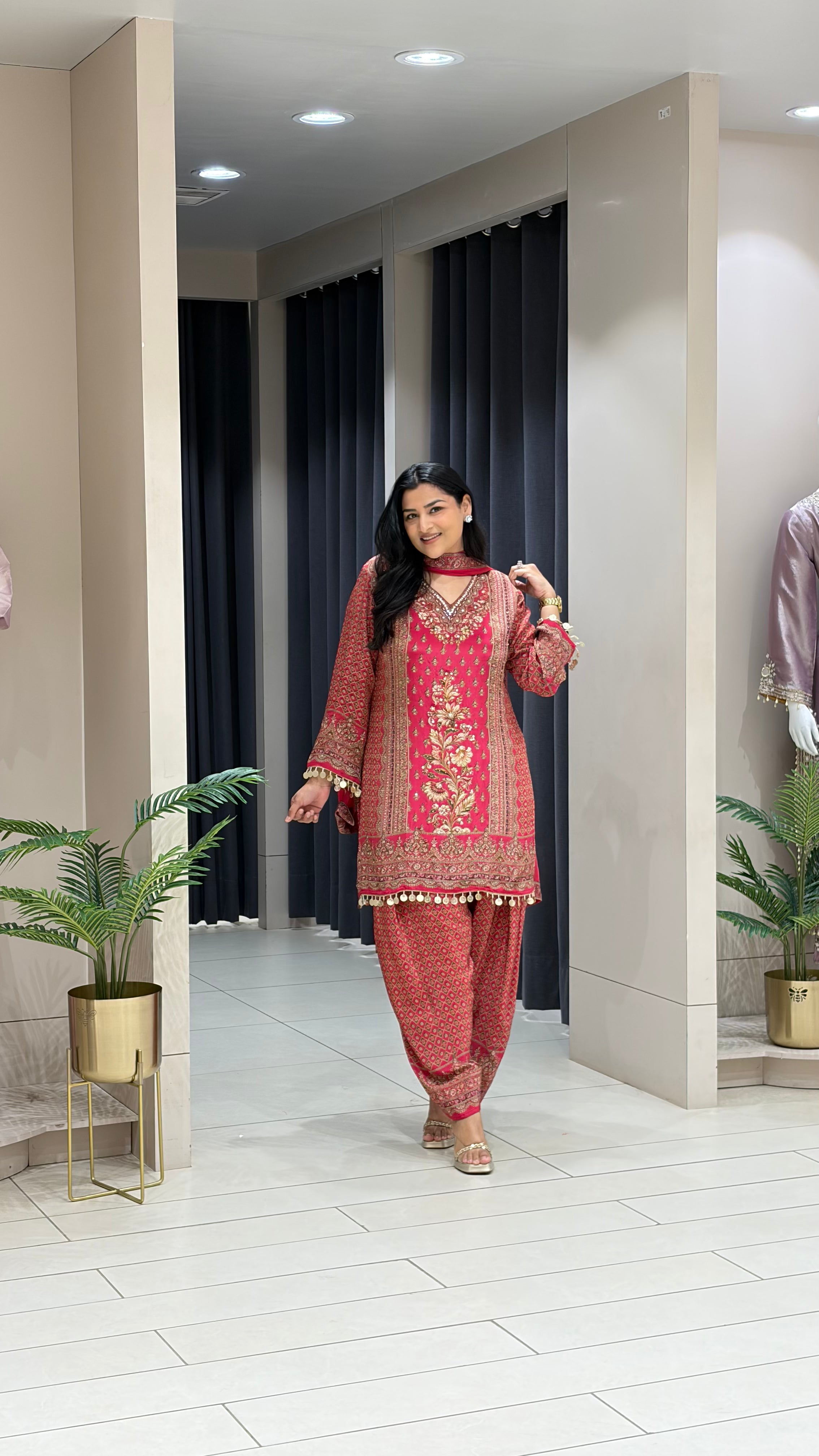 Rani Multiprint Crepe Farshi Suit Set shrisa.in