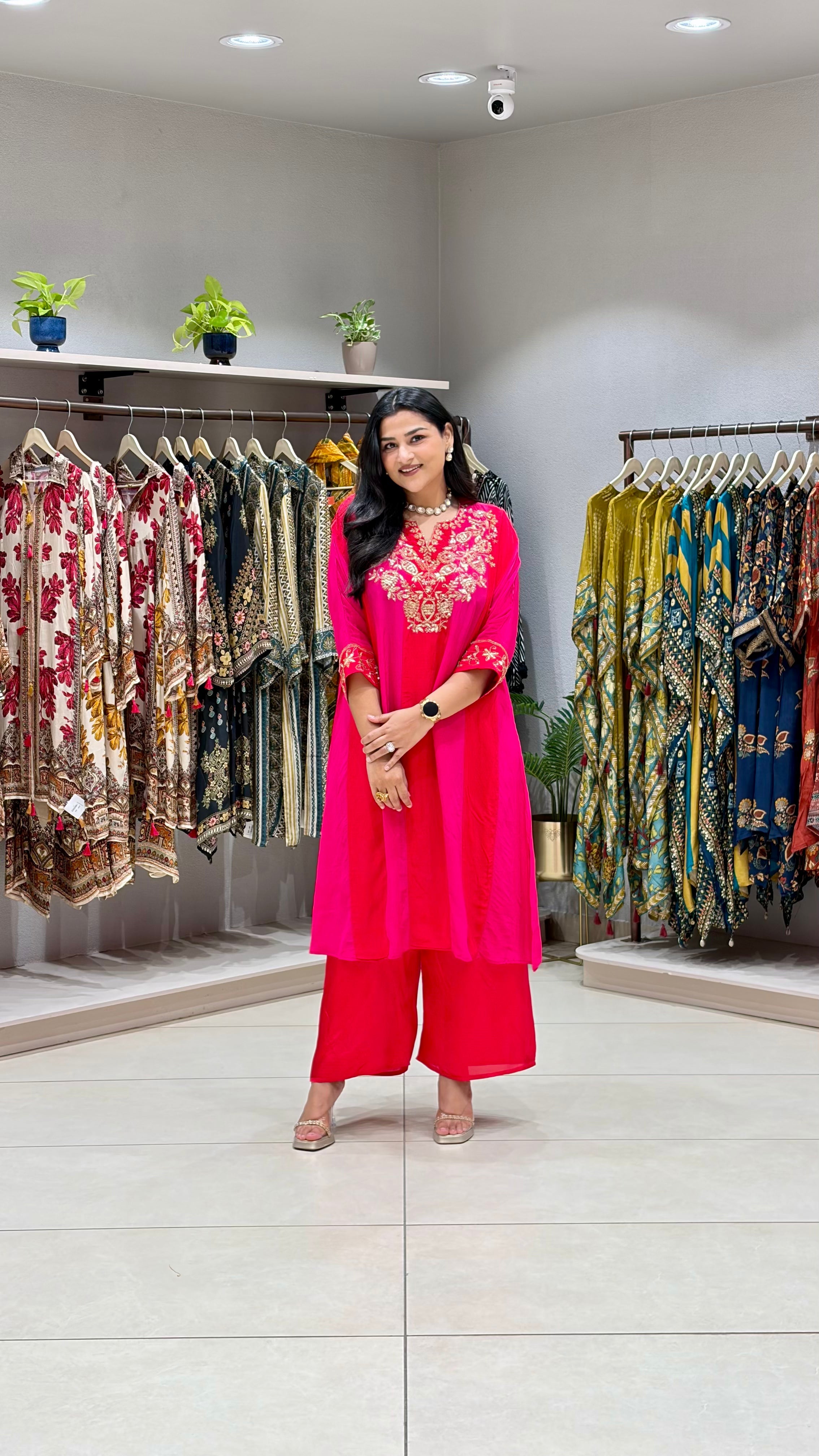 Pure Crepe Pink Cord Set shrisa.in