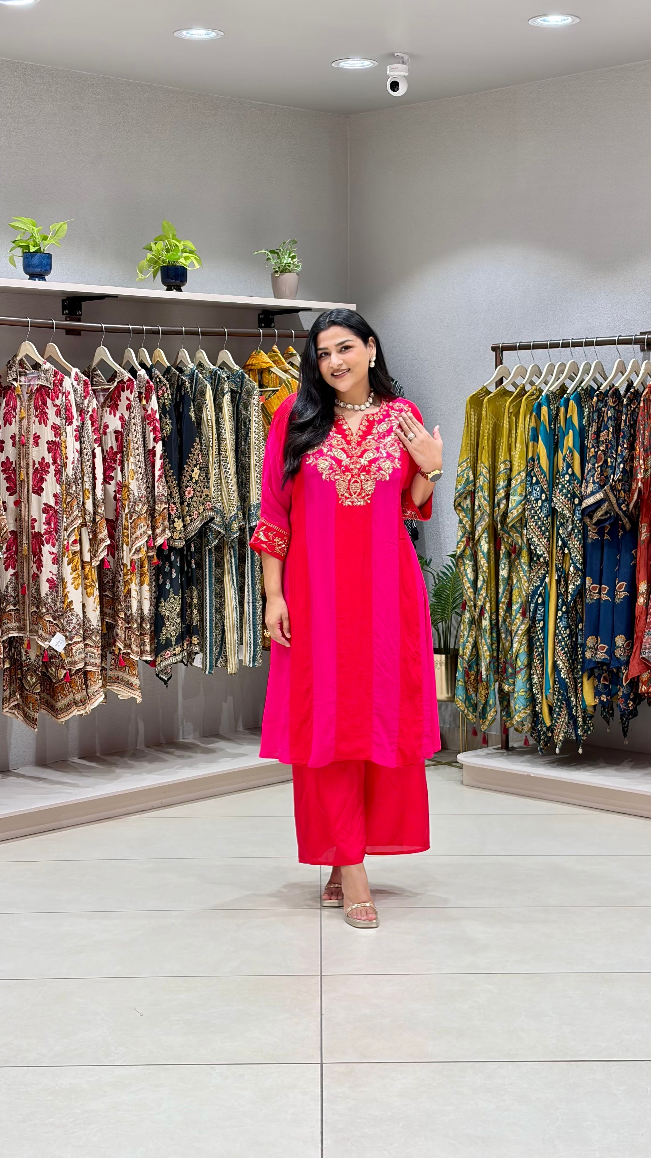 Pure Crepe Pink Cord Set shrisa.in